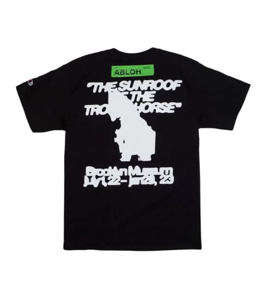 Virgil Abloh x Brooklyn Museum Figures of Speech Sunroof Trojan Horse Black T-Shirt for Kids - Stylish Graphic Tee for Boys & Girls, Perfect for Casual Wear, School, and Street Fashion