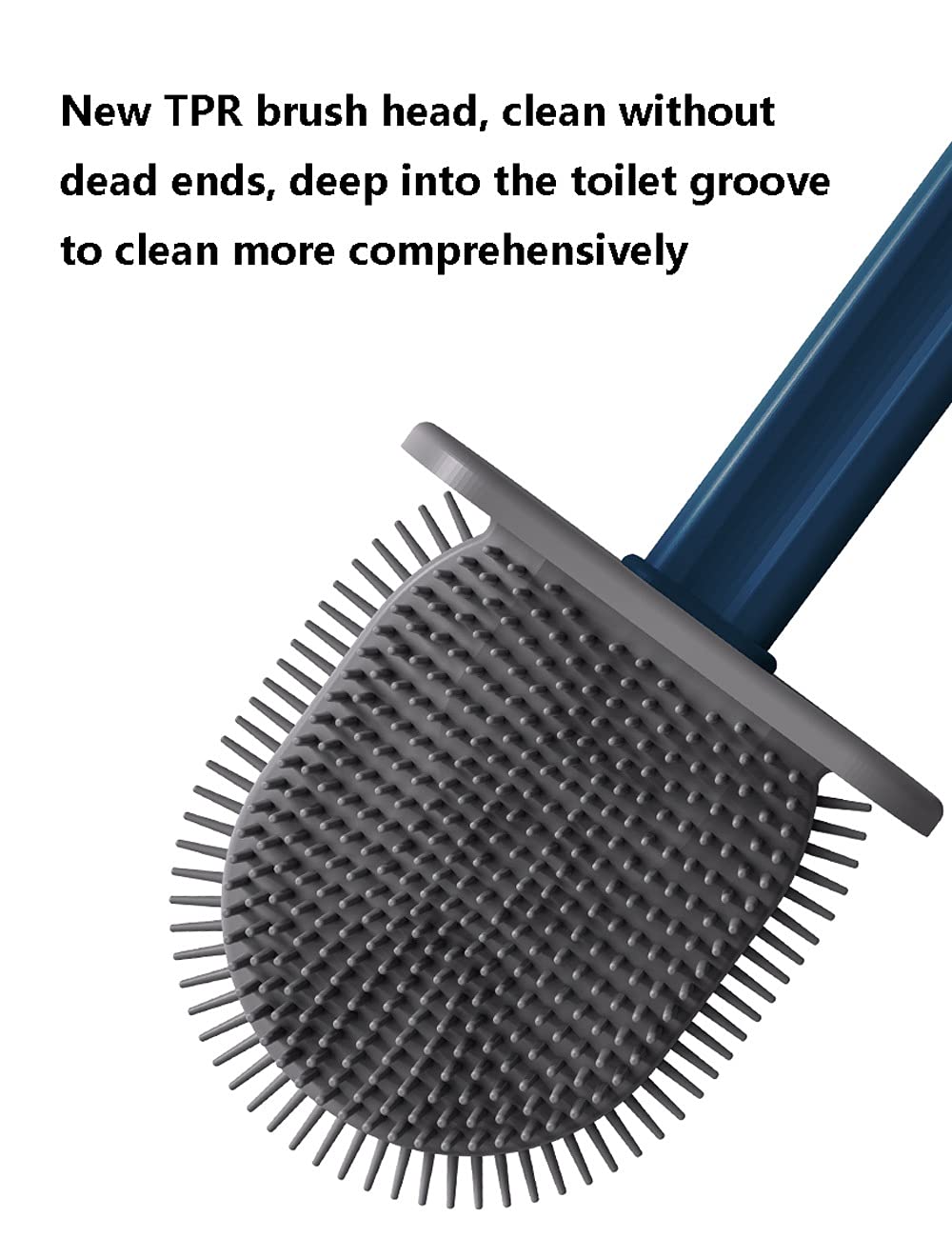 Automatic Self-Cleaning Toilet Brush Set with Wall-Mounted Holder - Quick-Drying Silicone Toilet Plunger & Brush Combo (Blue) for Bathroom Cleaning & Hygiene Maintenance - Perfect for Small Spaces, Apartments, and Modern Home Sanitation