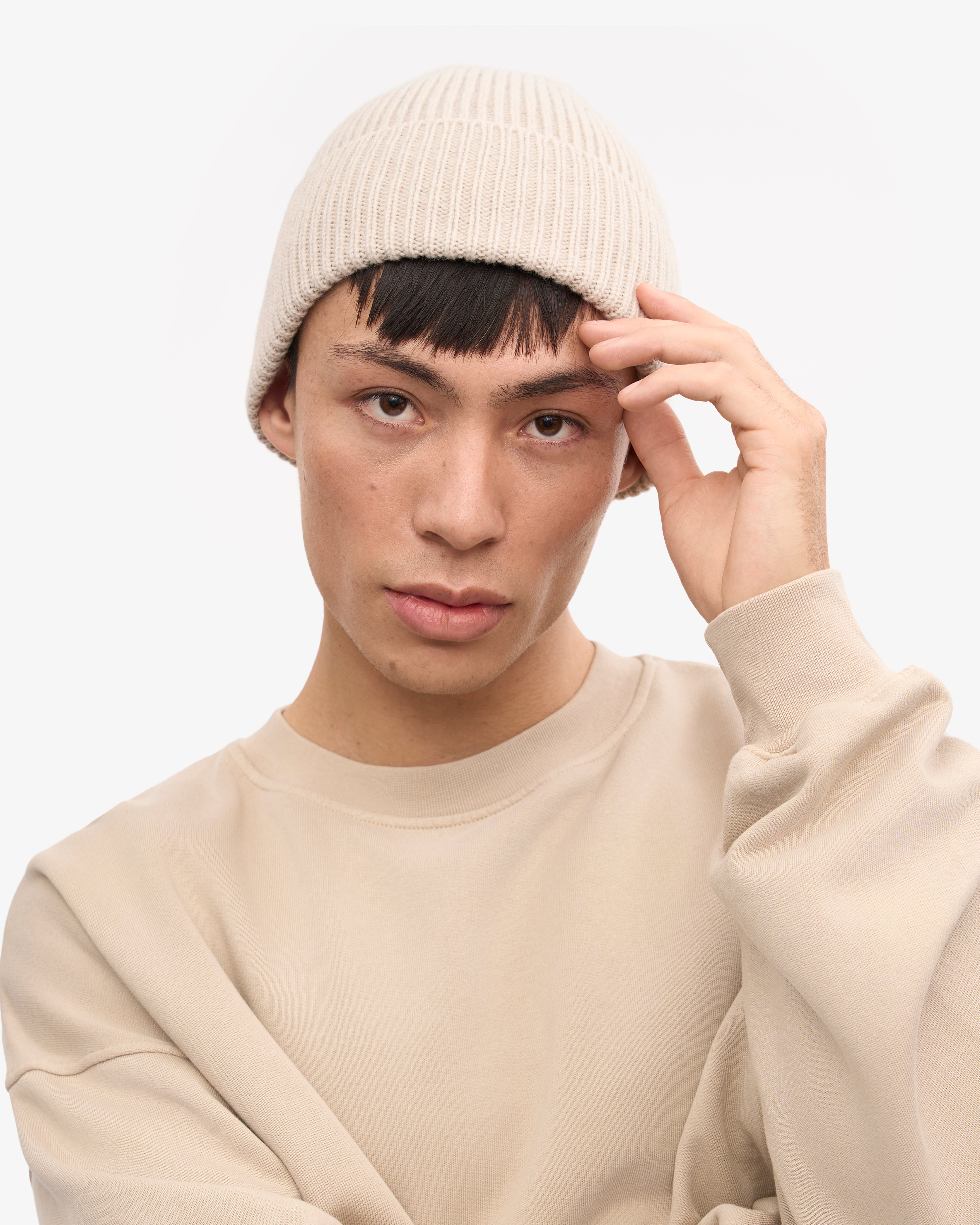 Premium Merino Wool Beanie - Soft & Warm Winter Hat for Men & Women - Ivory White - Perfect for Skiing, Hiking & Outdoor Activities