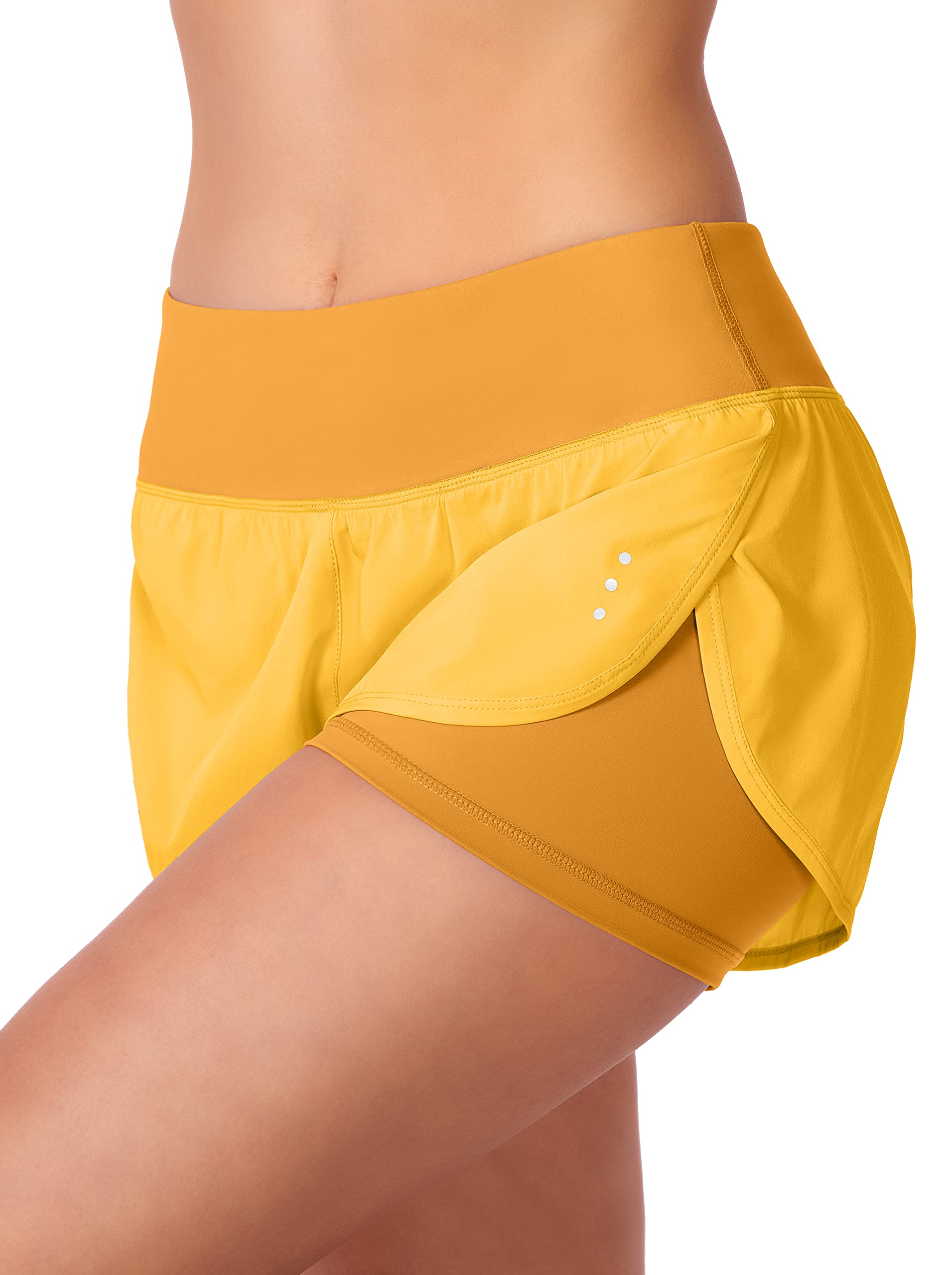Women's 2-in-1 High Waist Running Shorts with Zipper Pockets - Breathable Spandex Yoga Workout Athletic Shorts for Gym, Jogging & Active Lifestyle