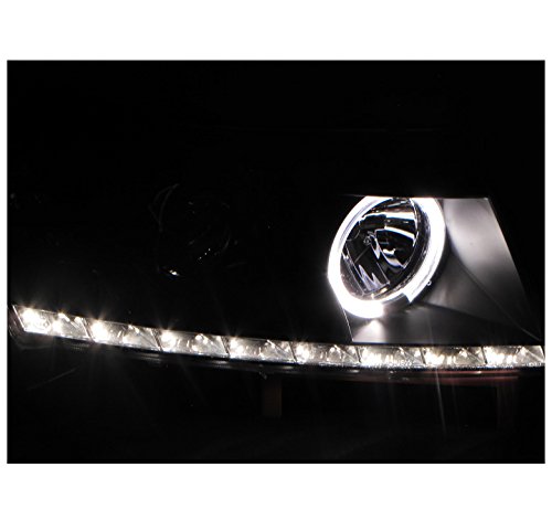 Chevy Cruze Halo DRL LED Black Projector Headlights - Left & Right Pair Replacement - Upgrade for Night Driving & Enhanced Visibility
