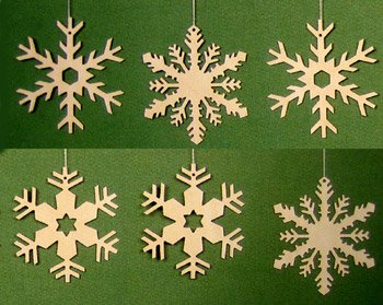 Six Snowflakes Exquisite Natural Ornaments - Handmade Christmas Tree Decorations for Holiday Home Decor & Winter Wedding Party