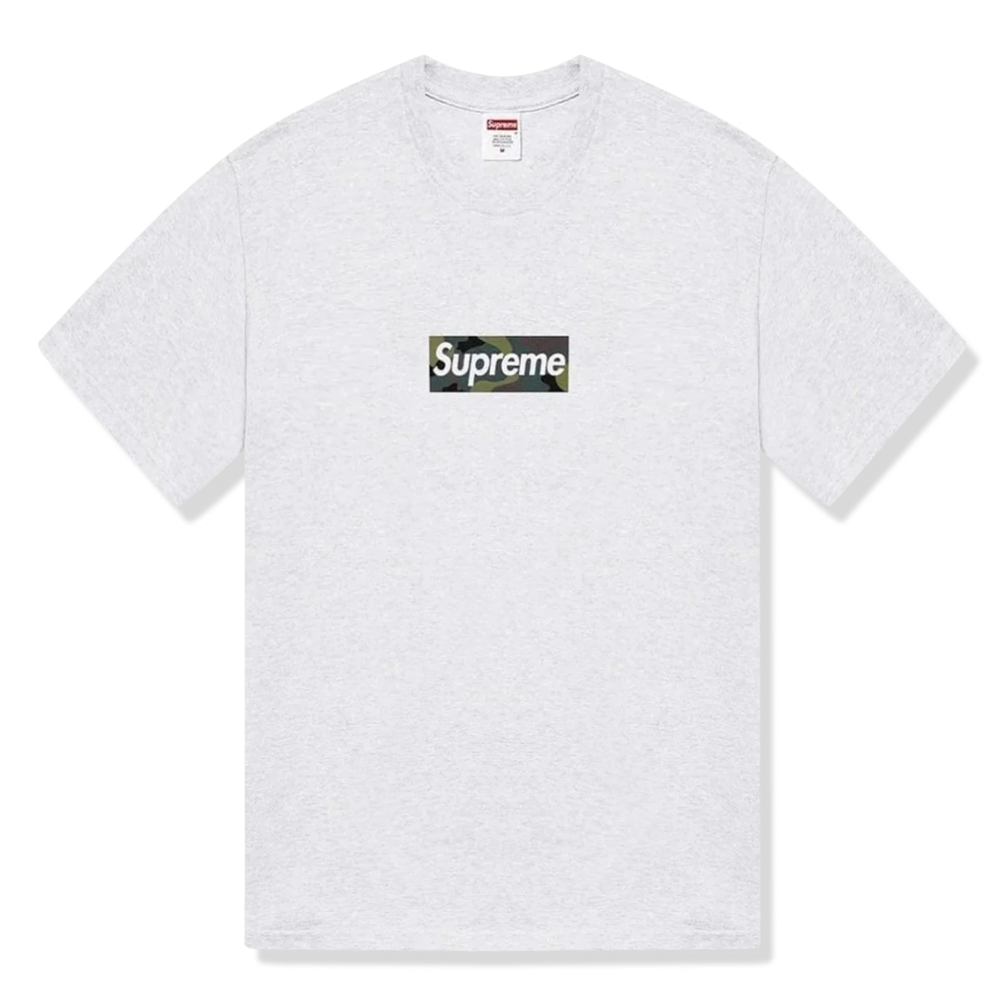 Supreme Camo Box Logo Ash Grey T-Shirt Men's Streetwear Fashion Hoodie for Urban Style & Casual Wear (Fall Winter 2023 Collection) - Perfect for Street Fashion, Hip Hop Outfits & Everyday Casual Looks
