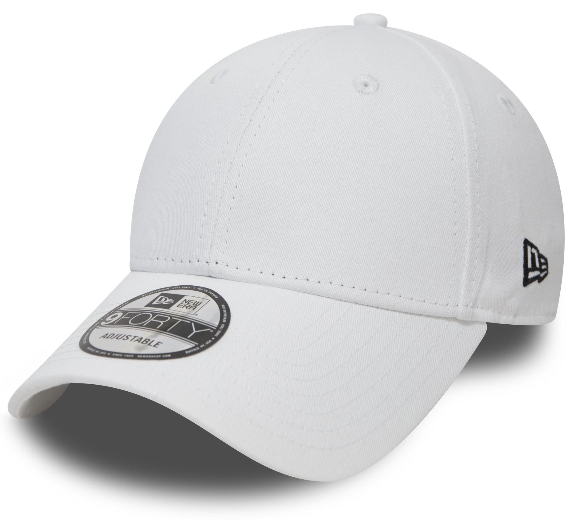 New Era 940 Basic Adjustable White Baseball Cap for Men & Women - Classic Cotton Snapback Hat for Sports, Outdoor Activities & Casual Wear