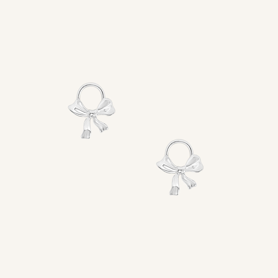Fusion Bow Hoop Earrings Set of 2 - Elegant Dainty Gold Hoop Earrings with Bow Charm - Perfect for Everyday Wear, Date Night & Gift Giving