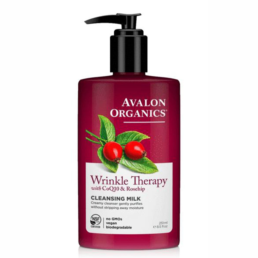 AVA Anti-Aging Wrinkle Cleansing Milk - 8.5oz (251ml) for Sensitive & Mature Skin - Gentle Facial Cleanser with Hyaluronic Acid & Collagen - Perfect for Nighttime Skincare Routine