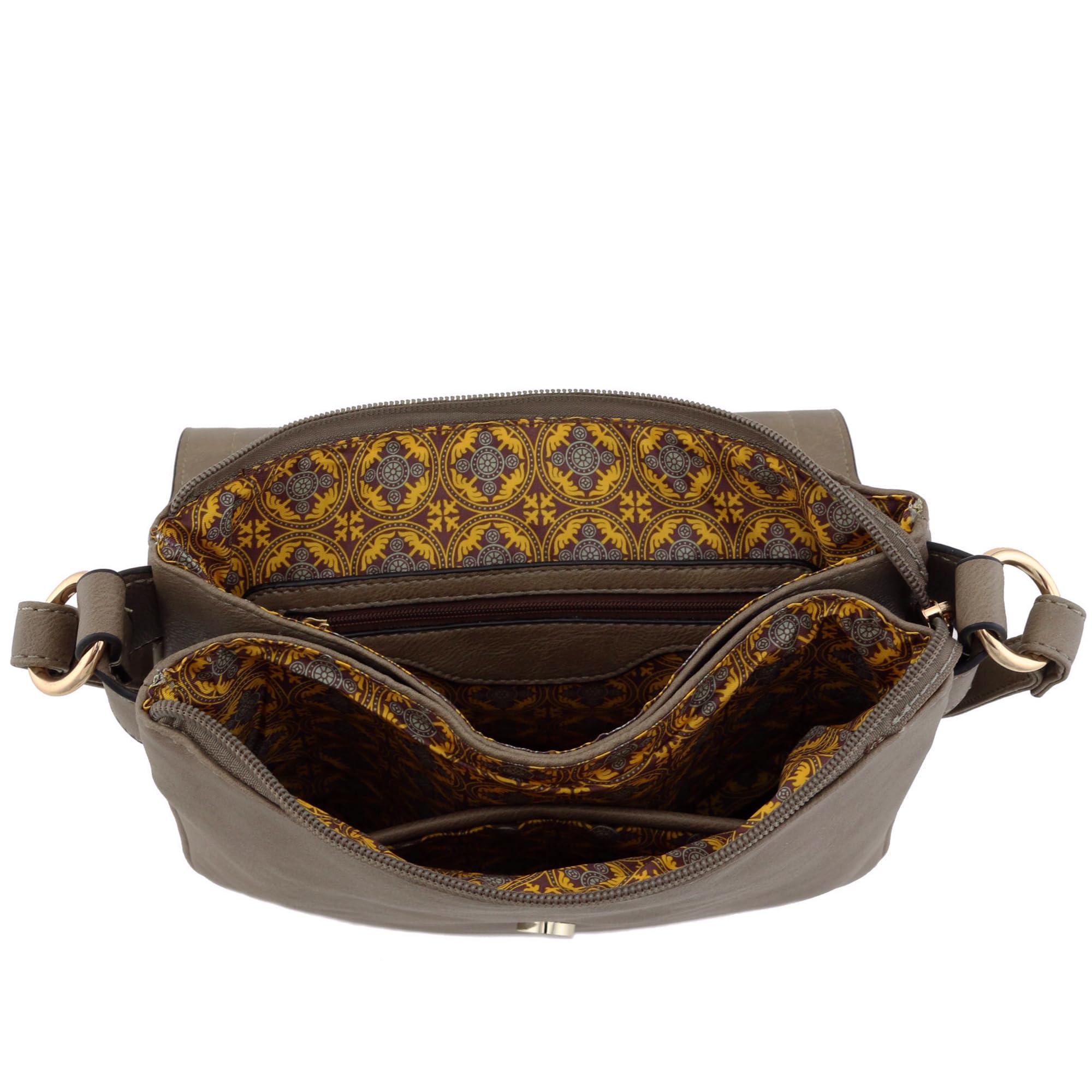 ALYSSA Double Compartment Large Flapover Crossbody Bag for Women - Stylish Leather Shoulder Purse with Adjustable Strap, Perfect for Work, Travel & Everyday Use