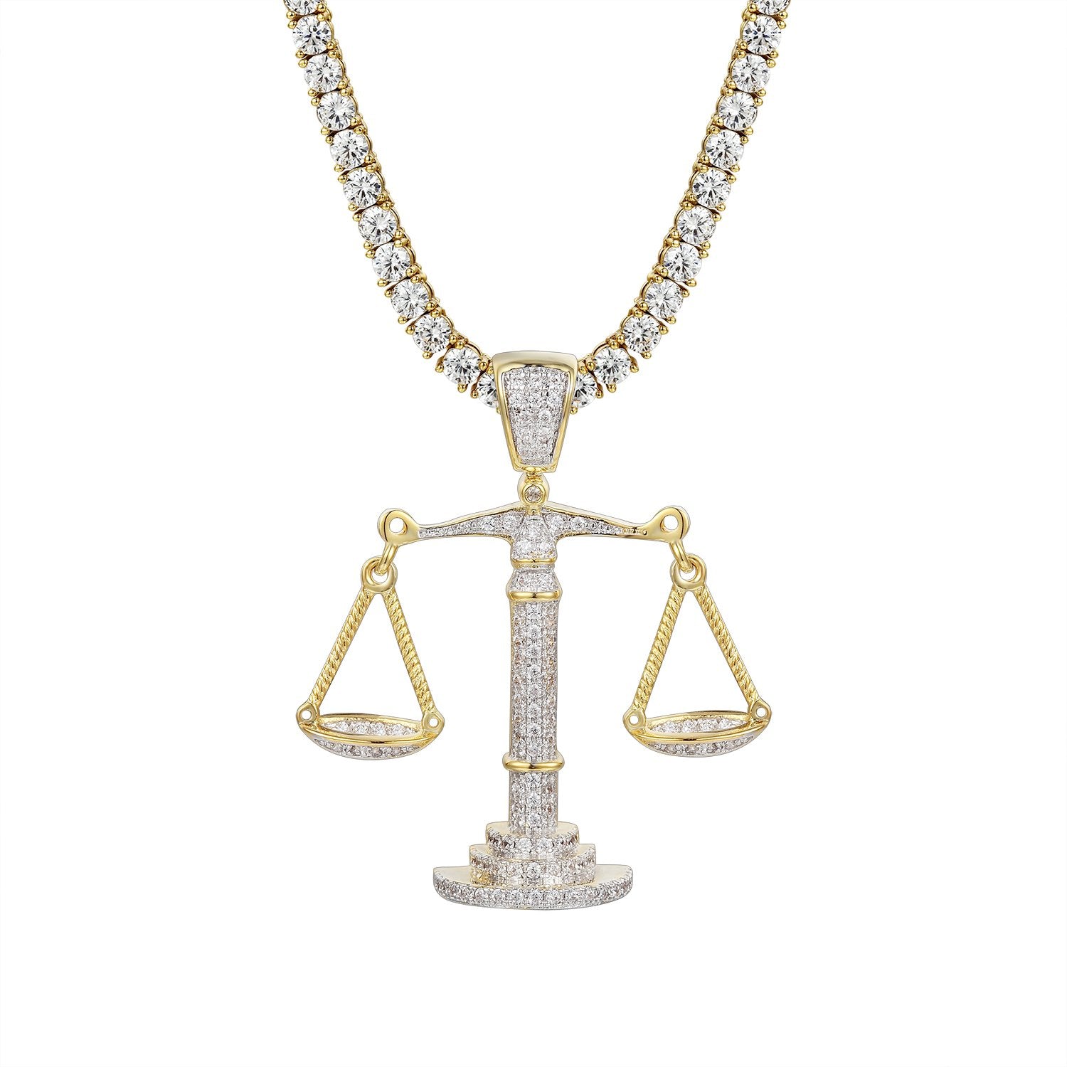 14K Gold Finish Scales of Justice Pendant Necklace - Elegant Jewelry for Lawyers, Graduates & Legal Professionals - Perfect Gift for Courtroom, Graduation & Special Occasions