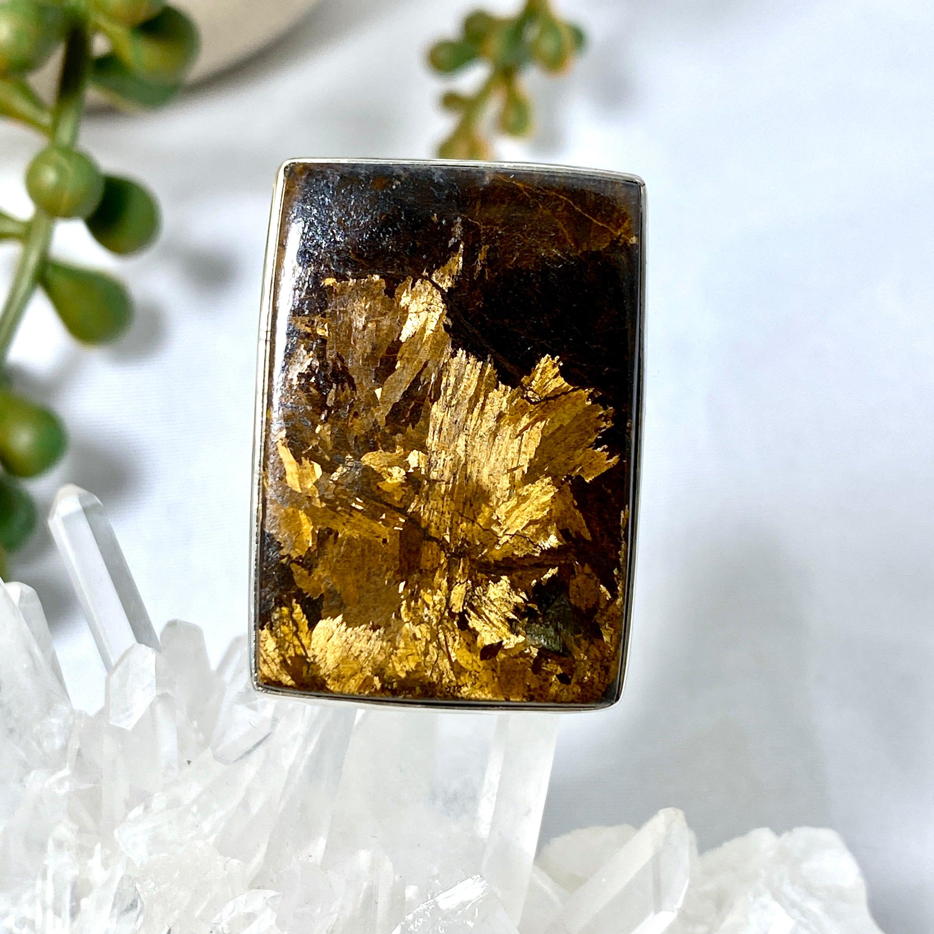 Bronzite Rectangular Ring Size 11 - KRGJ2461 | Elegant Gemstone Jewelry for Women, Perfect for Everyday Wear & Special Occasions