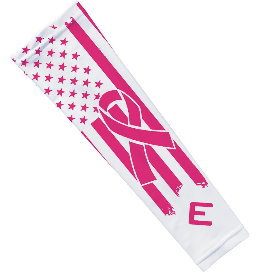 USA Flag Arm Sleeves - Pink Compression Sleeves for Running, Cycling & Sports - Patriotic American Flag Design for Sun Protection & Performance