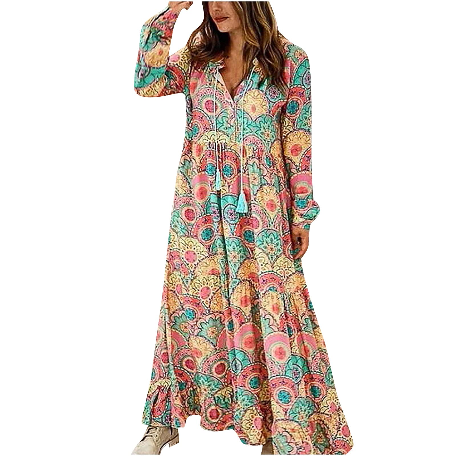 Women's Fall Casual Long Sleeve Square Neck Maxi Dress - Solid Color Fitted Long Dress for Autumn, Winter, Parties & Date Nights