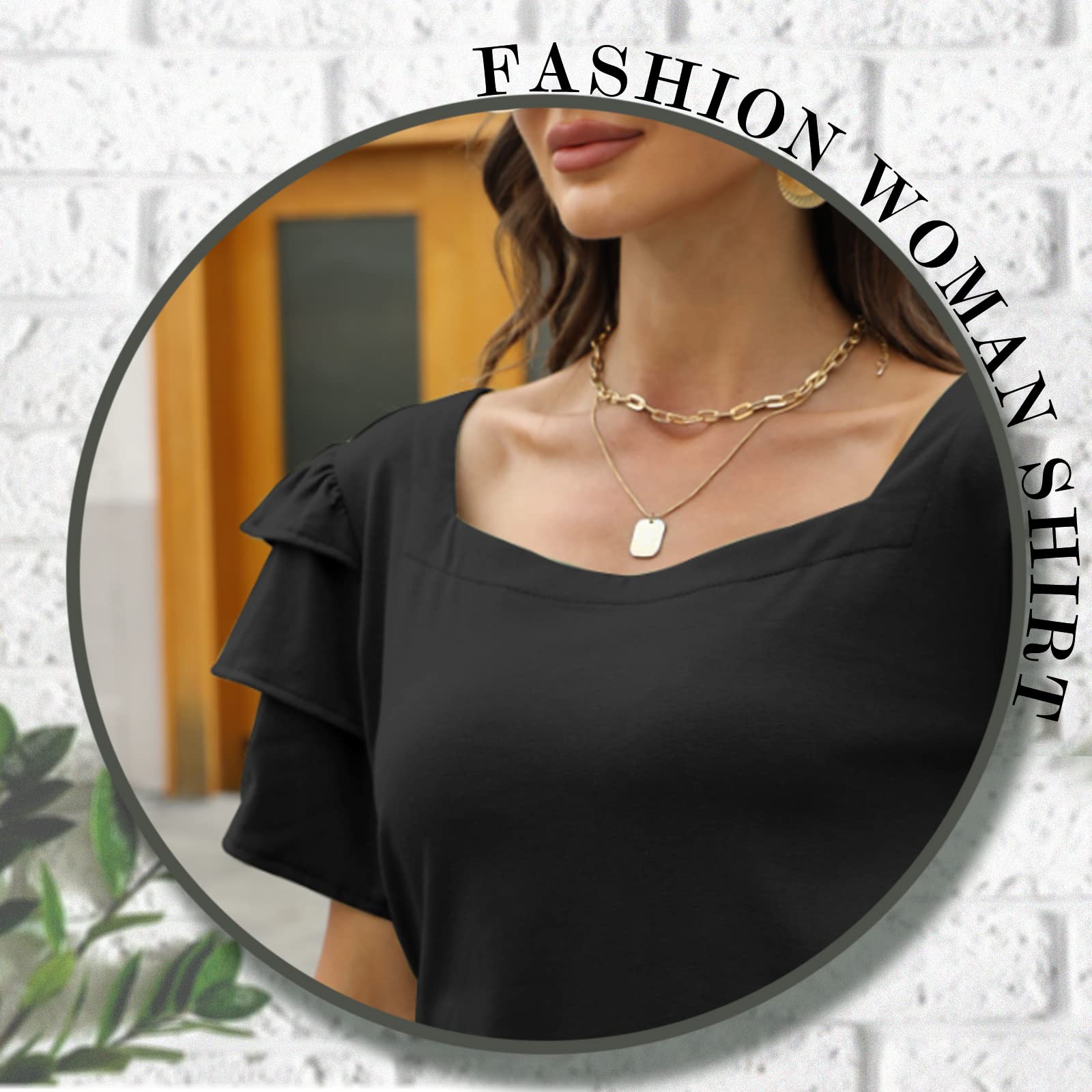 Women's Casual Square Neck T-Shirts - Loose Fit Summer Tops & Tunic Blouses for Women | Perfect for Beach Outings, Vacation Wear & Everyday Comfort