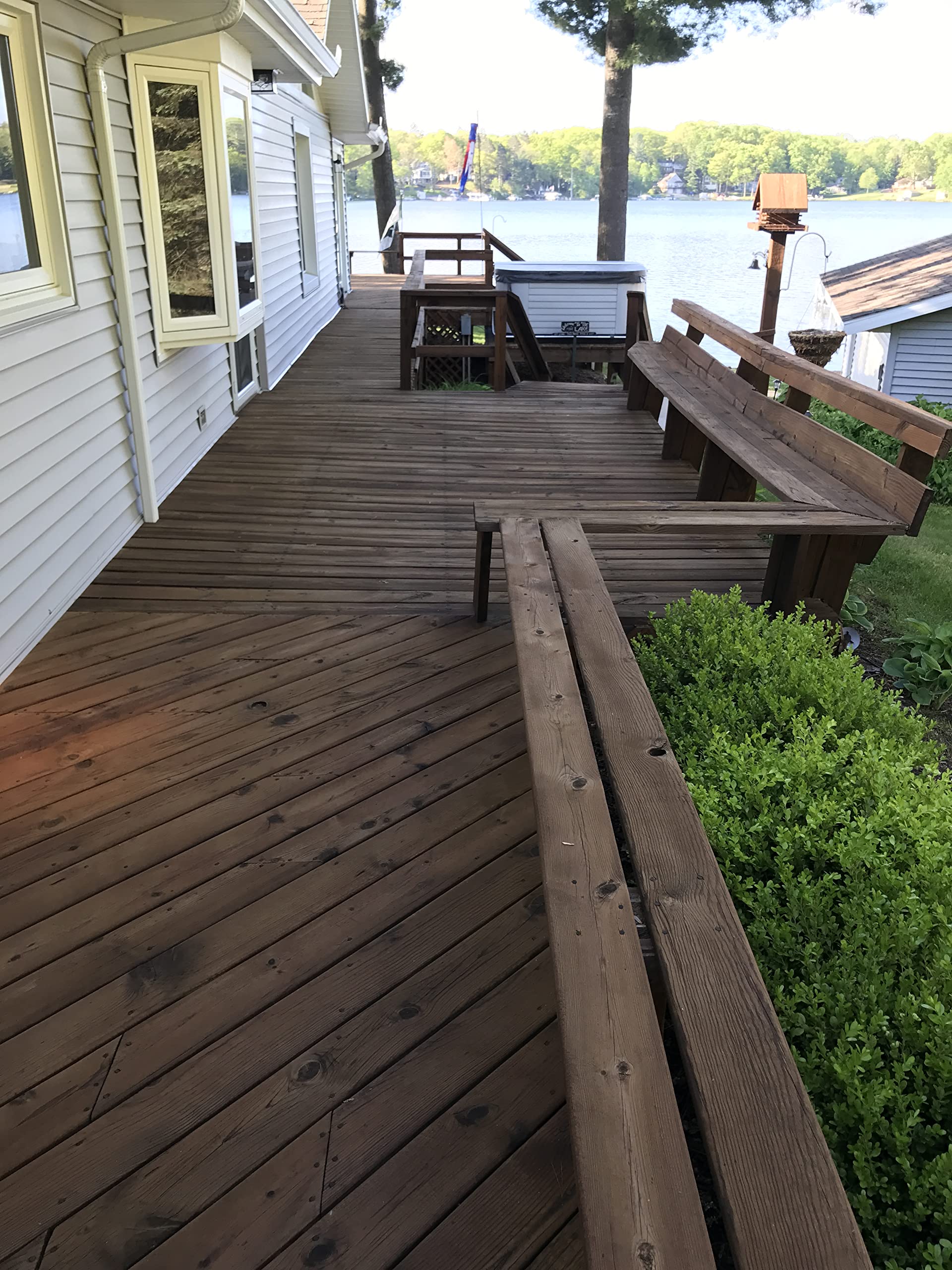 Armstrong Clark Premium Wood Stain for Decks & Outdoor Furniture - 1 Gallon, Natural Oak Semi-Transparent - Weatherproof Protection for Patios, Fences & Garden Structures