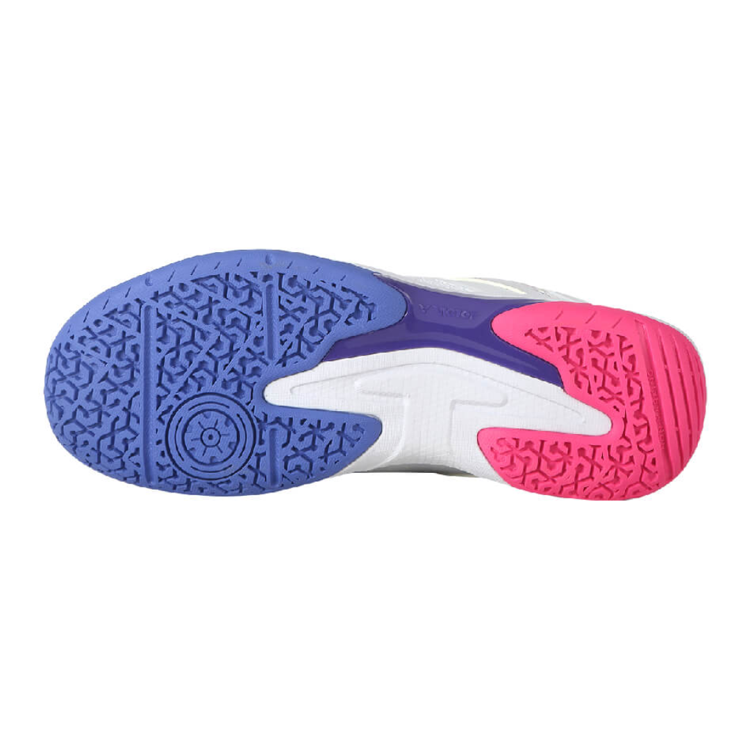 Victor P8500TD AJ Court Shoes for Men & Women - White/Purple Basketball Sneakers with Cushioning - Perfect for Indoor/Outdoor Courts, Training & Casual Wear