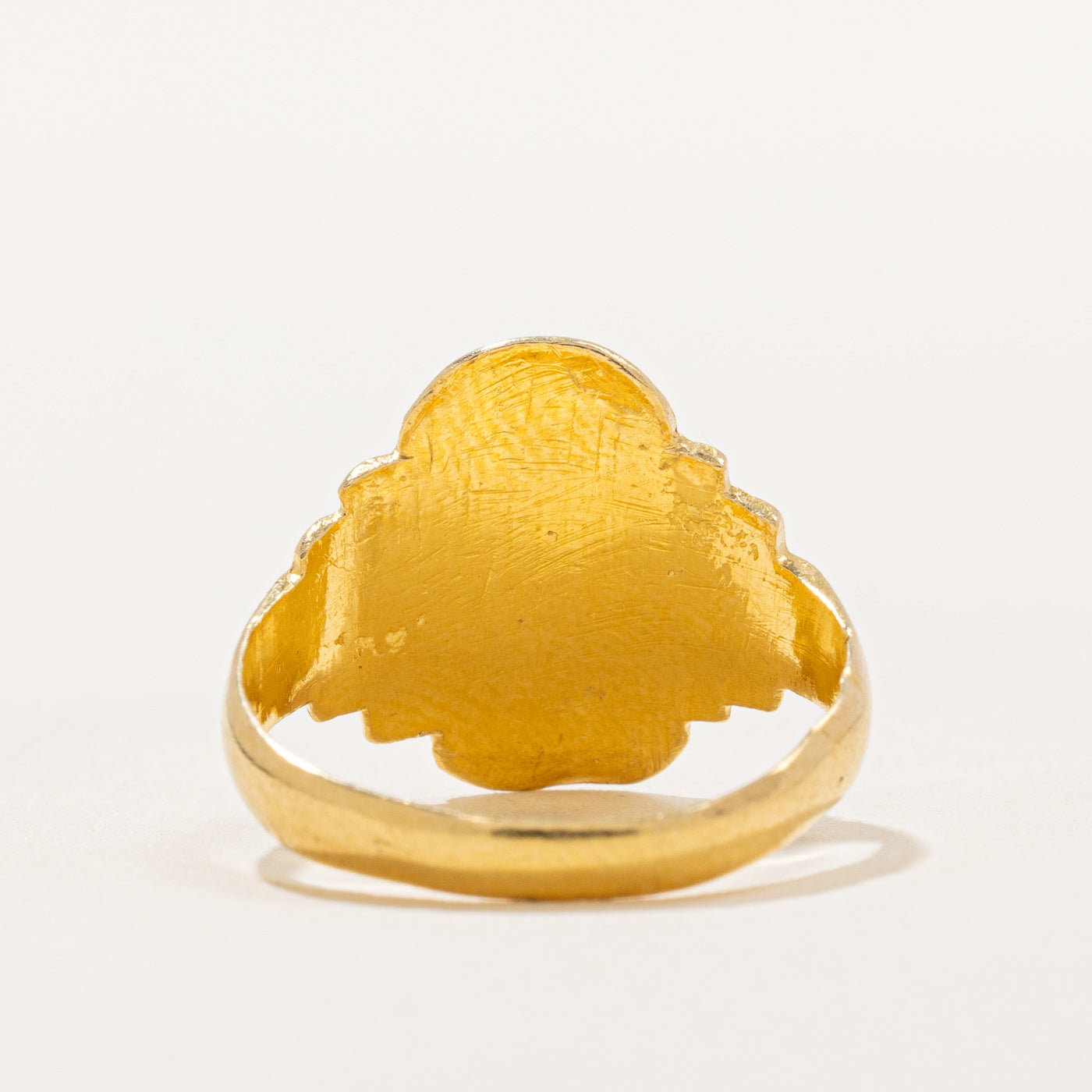 21k Yellow Gold Signet Ring for Men & Women - Size 5.75 - Classic Engraved Pinky Ring for Formal Events, Weddings & Everyday Luxury Jewelry
