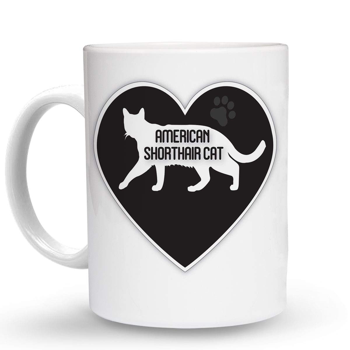 Makoroni - 11 Oz. Ceramic Coffee Mug for American Shorthair Cat Lovers - Perfect for Hot Coffee, Tea & Gifts - Durable & Stylish Cat-Themed Cup for Home, Office or Cat Cafe