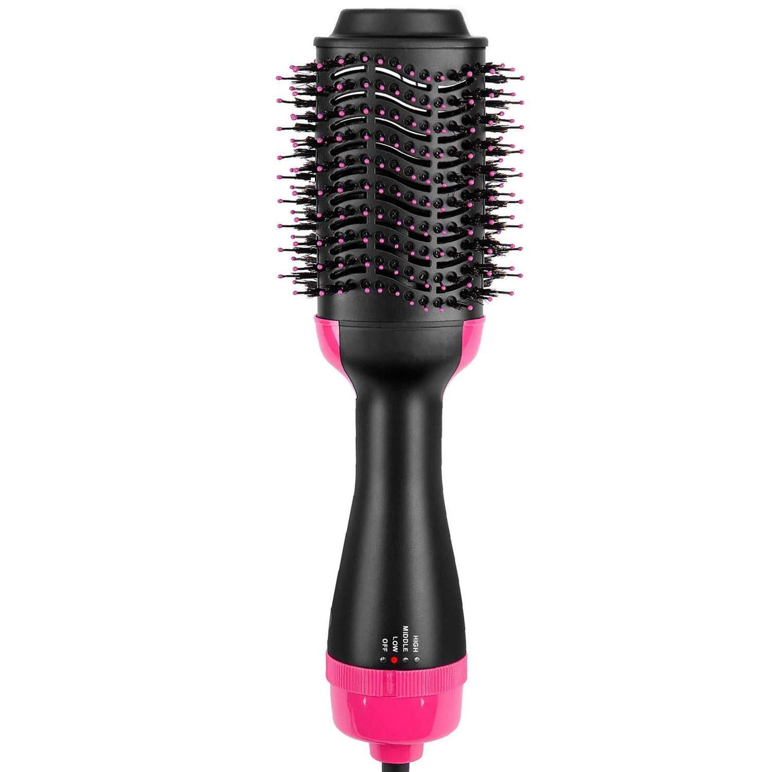 Upgraded 4-in-1 Blowout Hair Dryer Brush - Hot Air Styler, Volumizer & Straightening Comb with Negative Ion Technology for All Hair Types (Oval Shape, Black, 1200W) - Perfect for Salon-Quality Styling at Home, Travel & Daily Hair Care