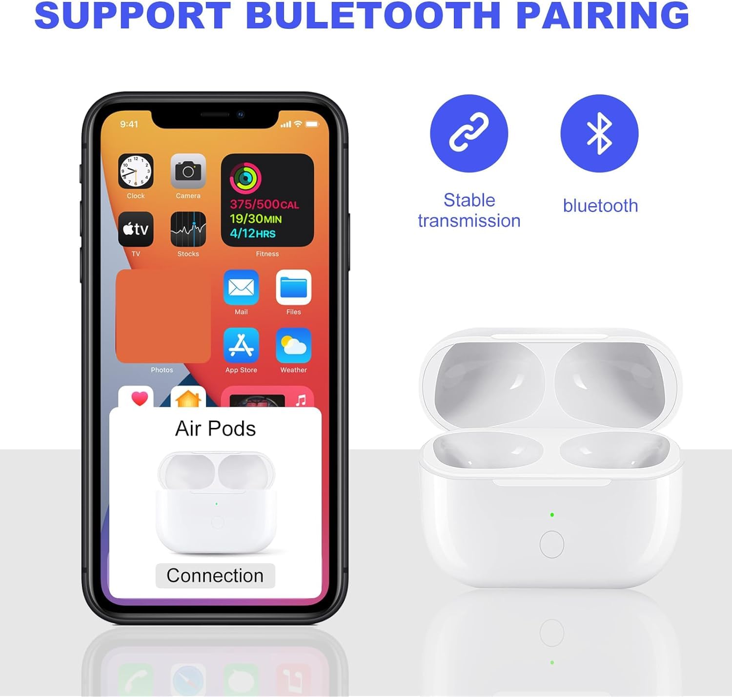 Upgraded Wireless Charging Case for AirPods Pro 1st & 2nd Generation - Replacement Charging Case with Bluetooth Pairing Sync (Earbuds Not Included) | Perfect for Travel, Workout & Daily Use