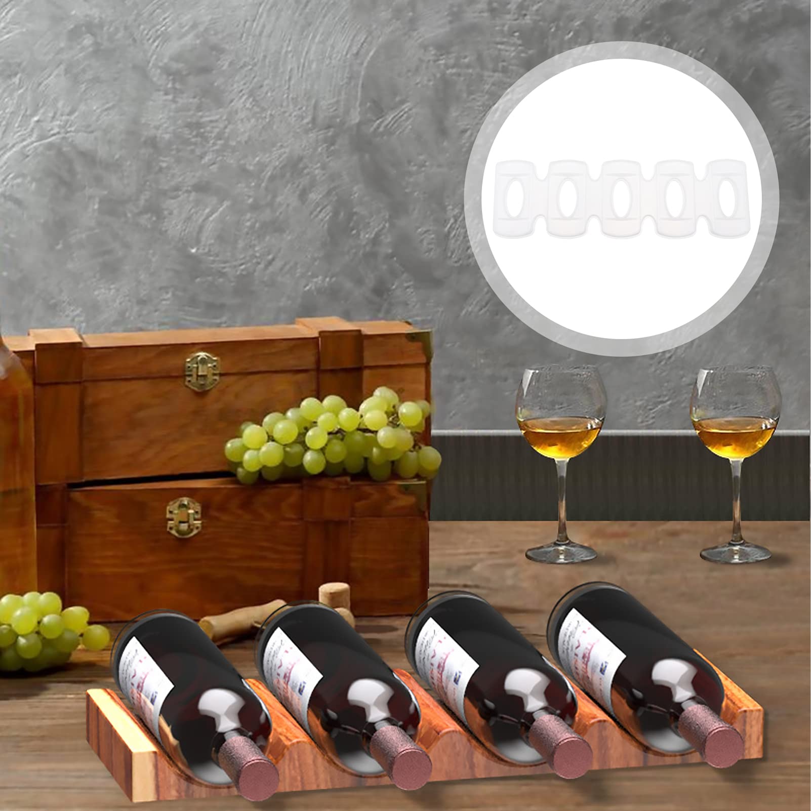 EXCEART Wine Rack Resin Molds - Silicone Casting Molds for Wine Glass & Bottle Holder - Epoxy Resin DIY Craft Supplies - Perfect for Home Bar, Kitchen Decor & Party Drink Display