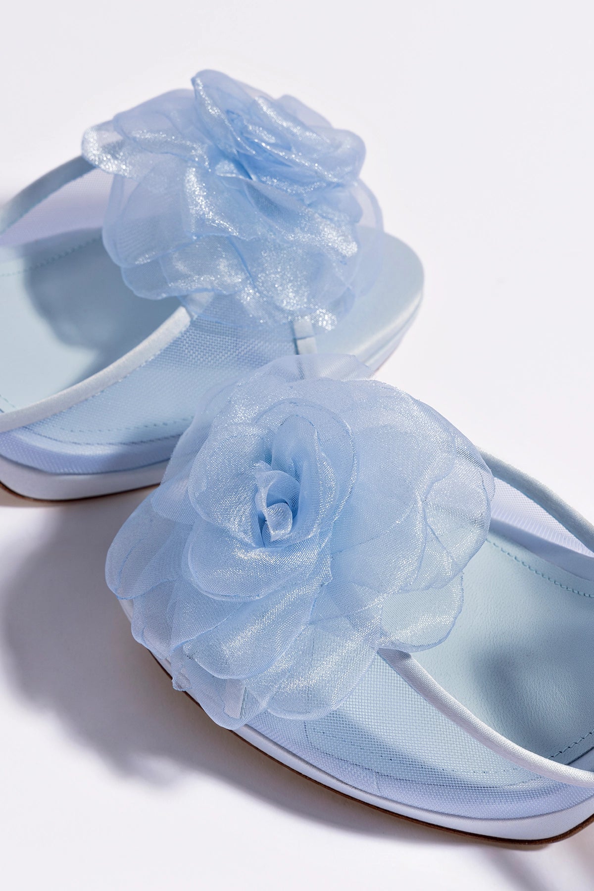 Salma Platform Sandals for Women - Cerulean Blue Satin Summer Shoes | Comfortable High Heel Sandals for Beach, Party & Casual Outfits