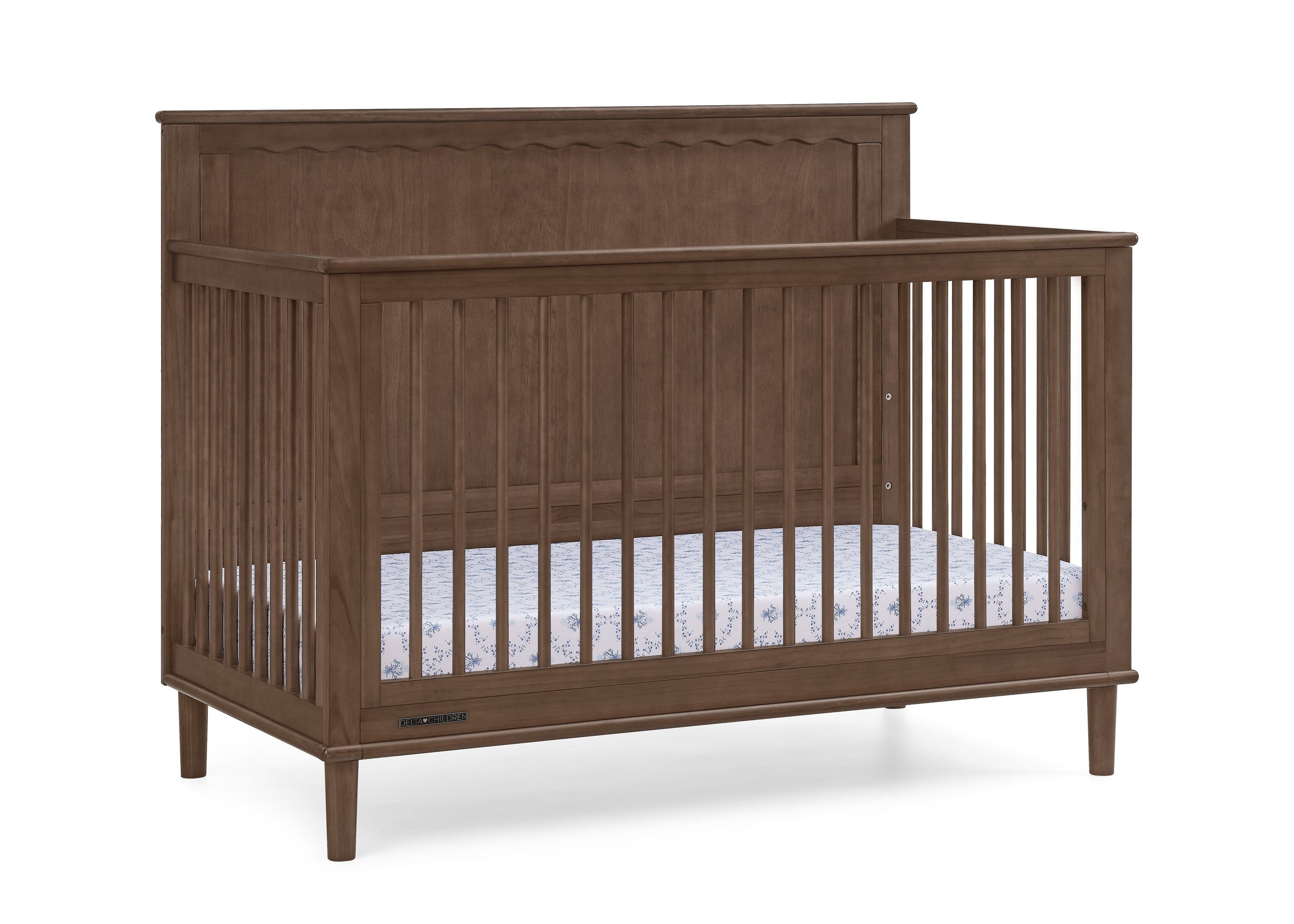 Penelope 6-in-1 Convertible Baby Crib - Toddler Bed with Mattress | Nursery Furniture for Boys & Girls | Perfect for Small Spaces & Growing Families