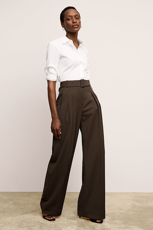 Bia Pleated Women's Trousers - Breathable Air Twill Fabric for Office & Business Casual Wear | Perfect for Work, Travel & Formal Occasions