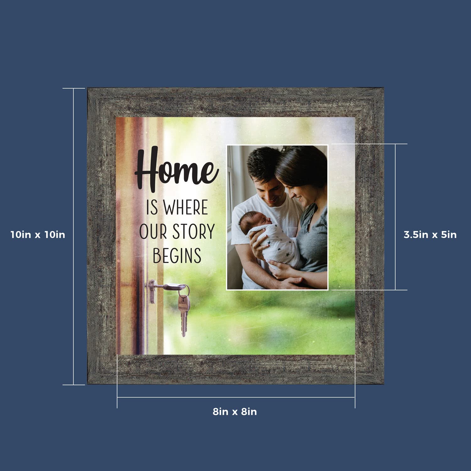 Family Wall Decor for Living Room - 10x10 Inch Home Sign with Inspirational Quote - Perfect for Housewarming Gifts & Cozy Home Decoration