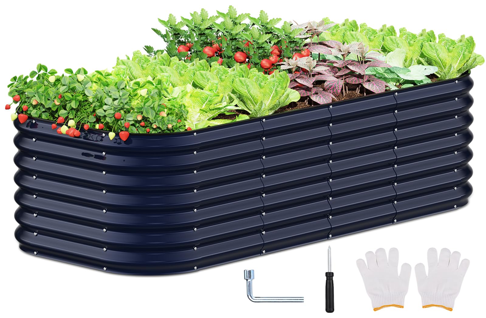 6x3x2 FT Galvanized Steel Raised Garden Bed Kit - 6 in 1 Large Metal Planter Box for Outdoor Vegetables, Flowers & Herbs (Modern Grey) | Durable Gardening Solution for Backyards, Patios & Urban Farming