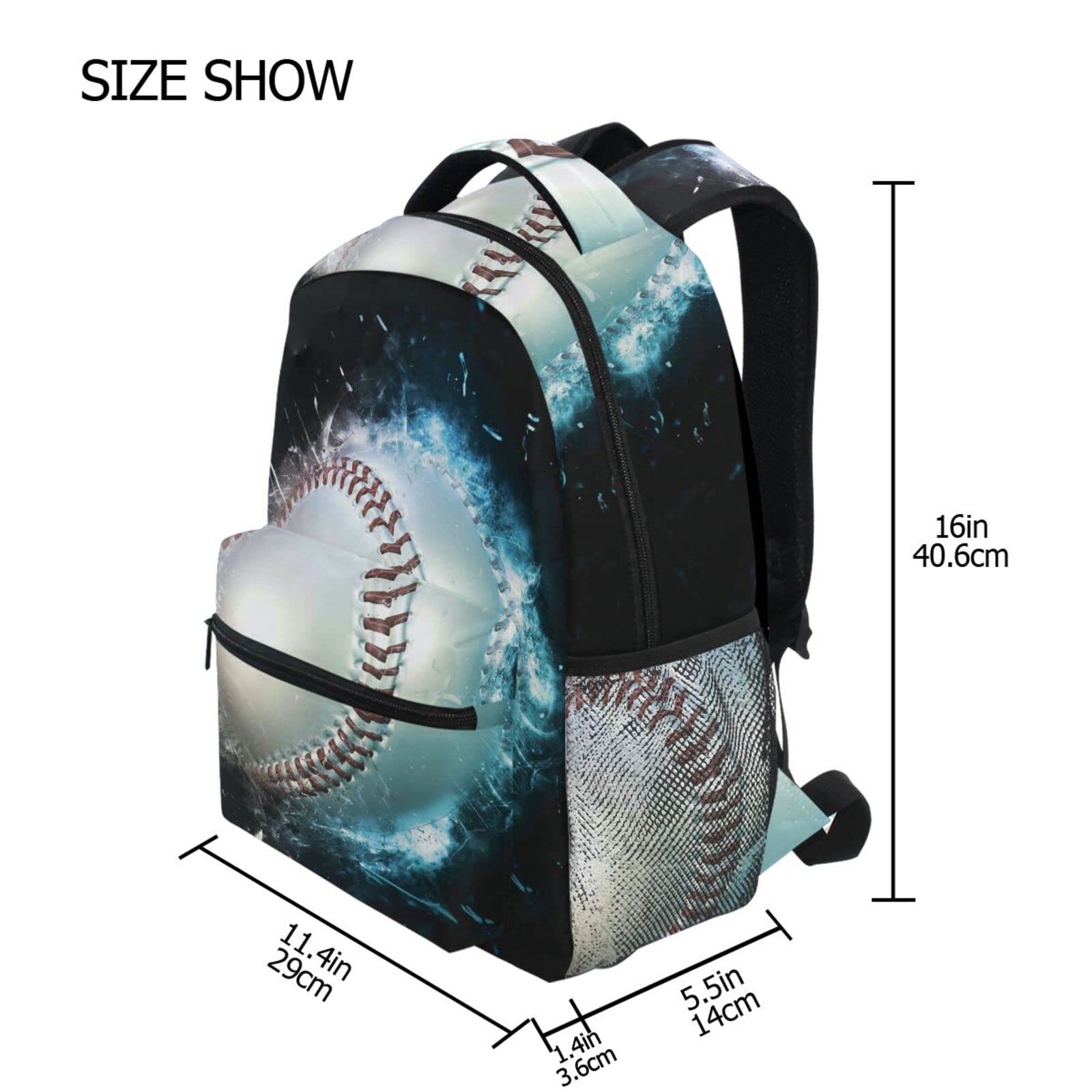 Dussdil Kids Baseball Backpack - 16 Inch Laptop Bag for Boys with Adjustable Shoulder Straps, Double Zipper Casual Daypack - Perfect for School, Sports, Travel & Outdoor Activities