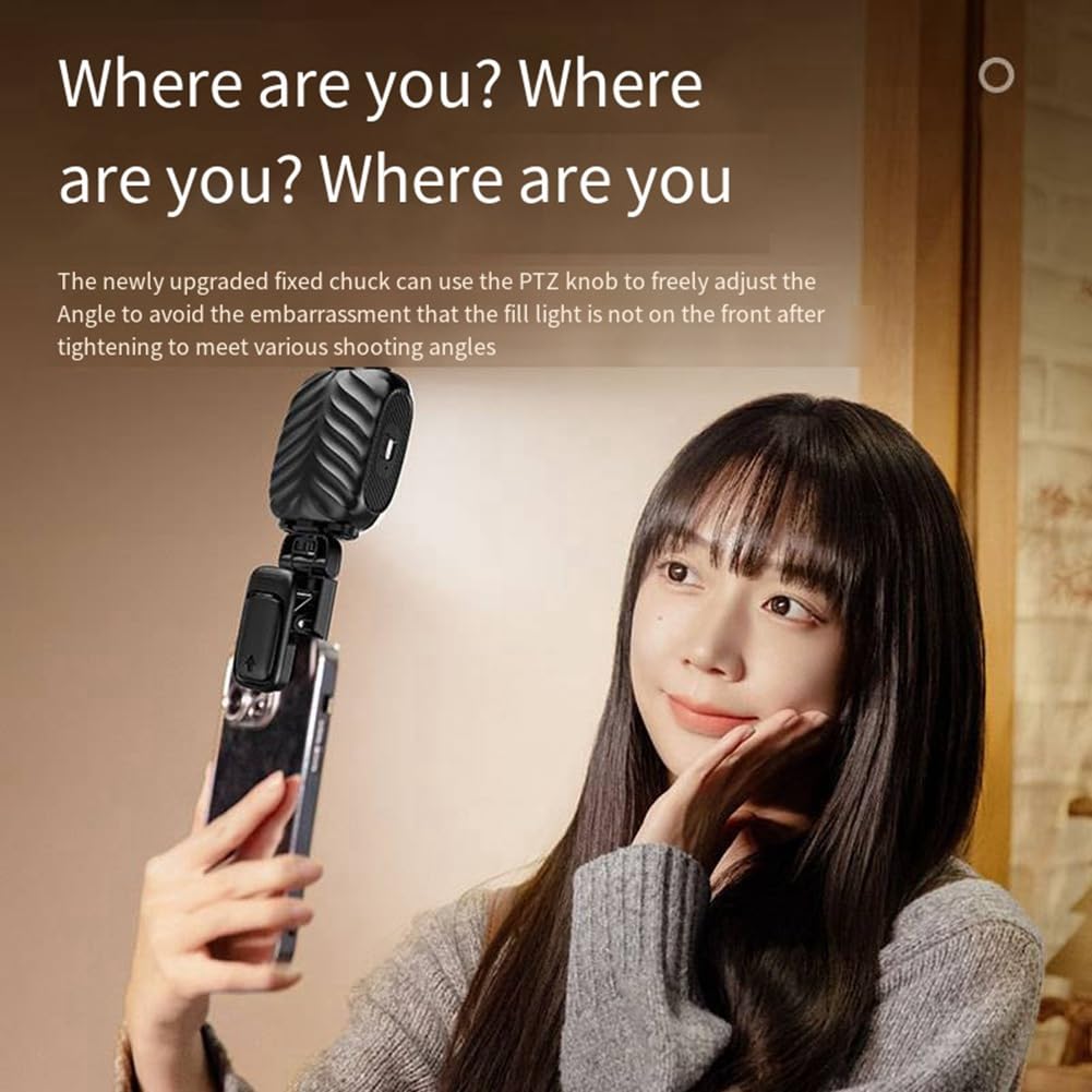 Vereen Pocket Light D4 Mini LED Light for Phone & Tablet - USB Rechargeable Clip-On Fill Light for Live Streaming, Beauty Makeup, Photography - Perfect for Vlogging, TikTok, YouTube Videos