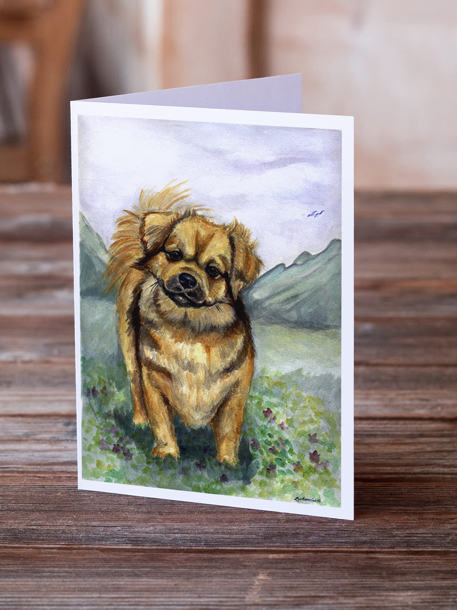 Tibetan Spaniel Blank Greeting Cards & Envelopes - Pack of 8 Whimsical A7 Size (5x7) Note Cards for Birthdays, Thank You Notes & Special Occasions | Caroline's Treasures 7075GCA7P