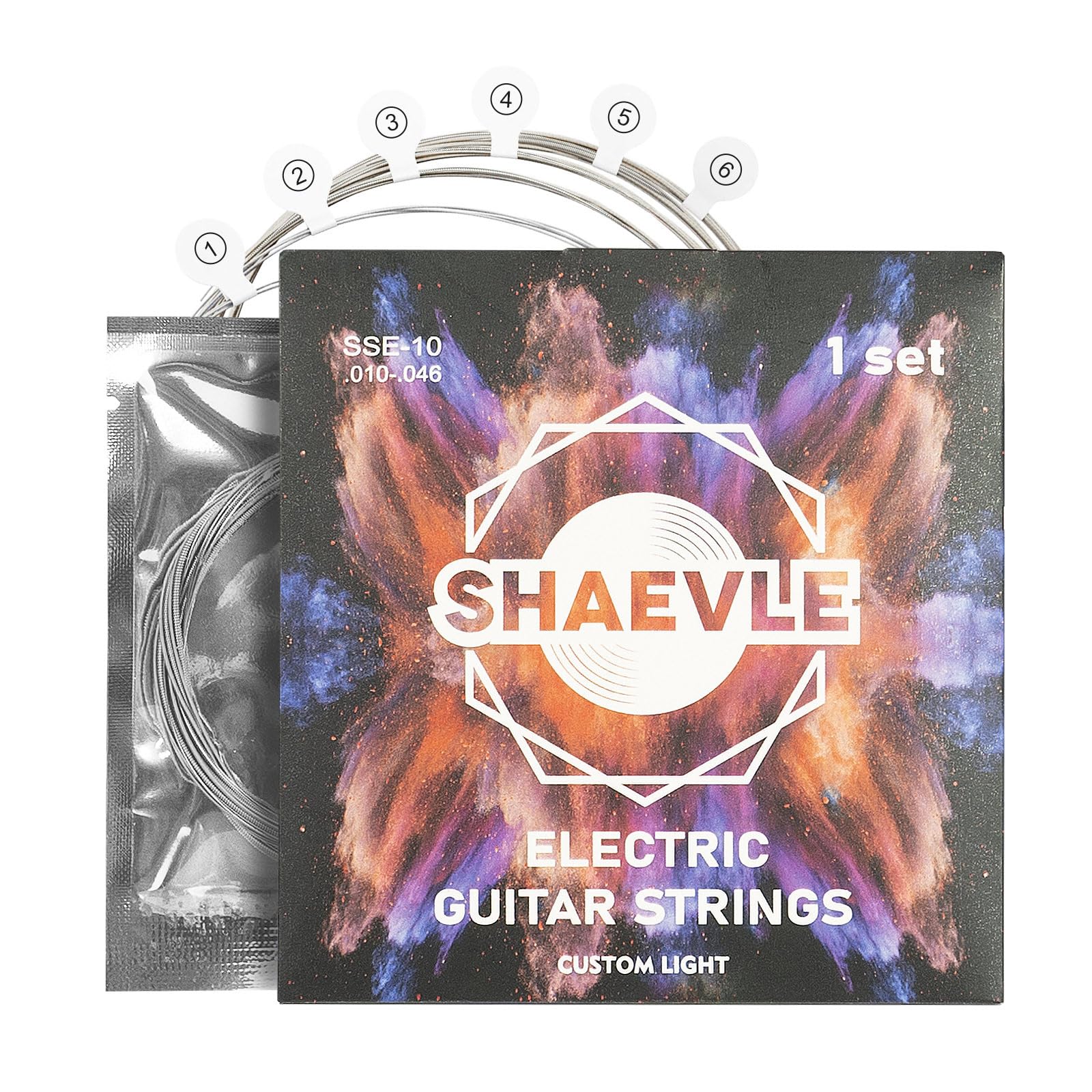 Best Electric Guitar Strings Set - 6 Steel Strings for Beginners & Performers | Durable & High-Quality Replacement Strings for Electric Guitars | Perfect for Live Performances & Studio Recording (1 Pack)