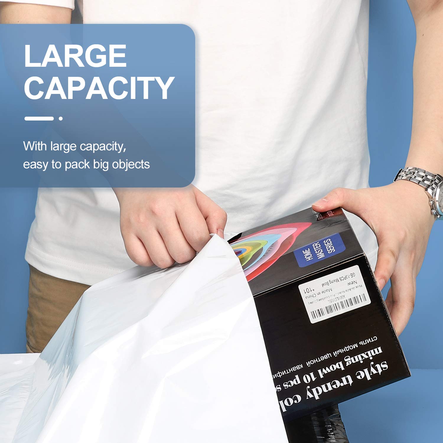 Metronic 12x15.5 Inch White Poly Mailers - 100 Pack Waterproof Shipping Envelopes for Clothing & Small Business | Durable Mailing Bags for Ecommerce, Online Stores & Daily Shipping Needs