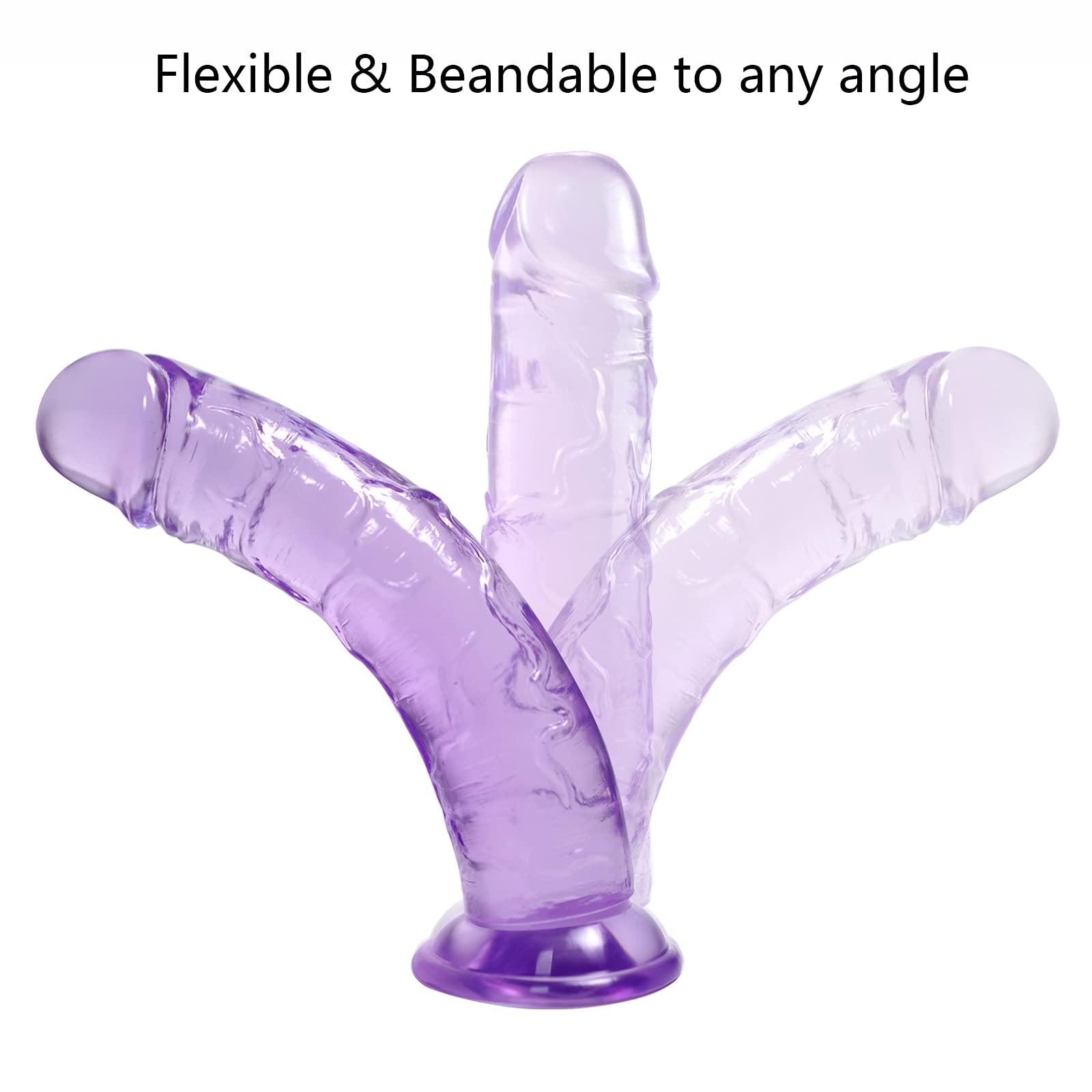 7 Inch Realistic Small Dildo with Strong Suction Cup - Soft Purple Adult Sex Toy for Women & Couples - Perfect for Solo Play, Couples Fun & BDSM Exploration
