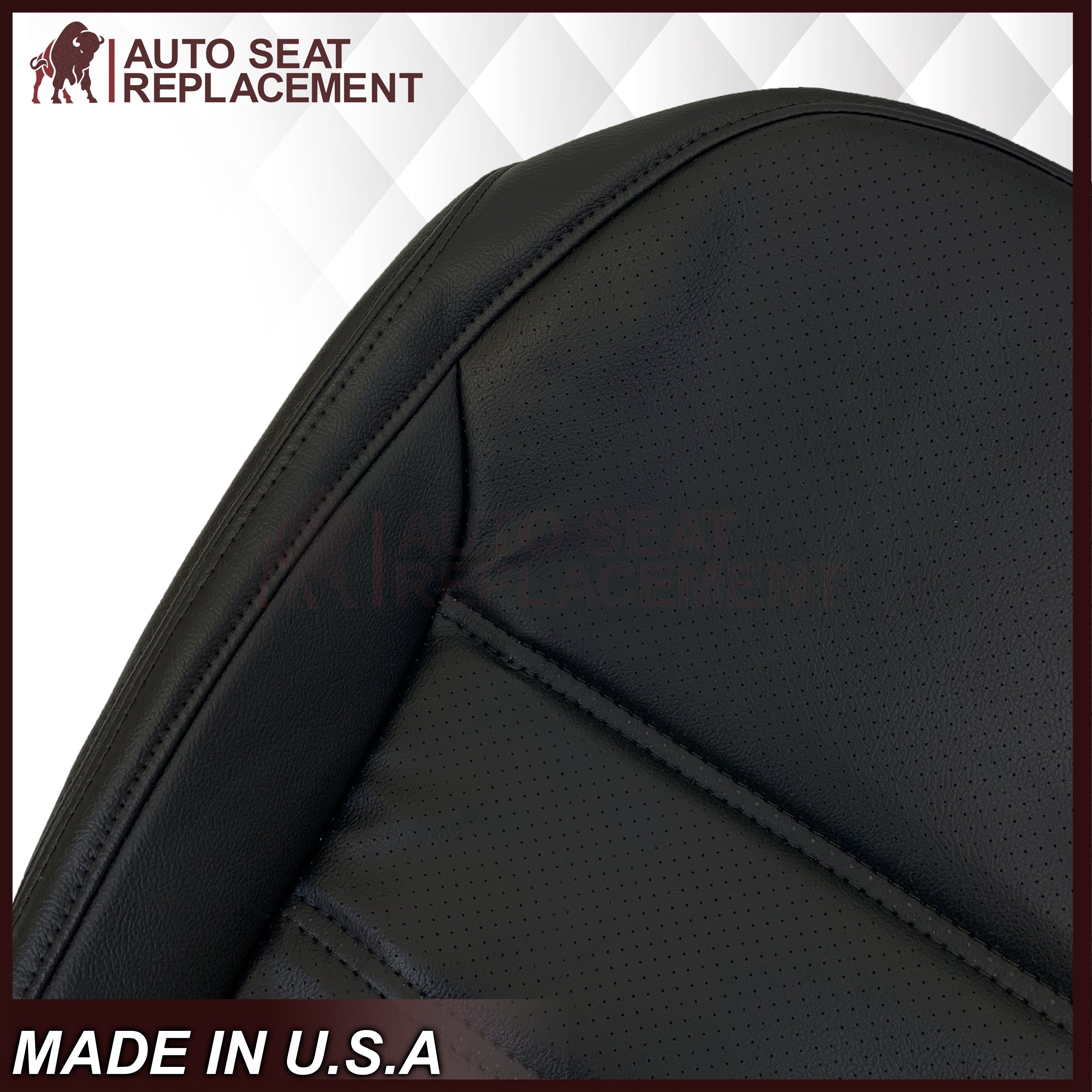 2011-2017 Volkswagen Jetta Perforated Genuine/Synthetic Leather Seat Covers - Black - Premium Car Interior Upgrade for Comfort & Style