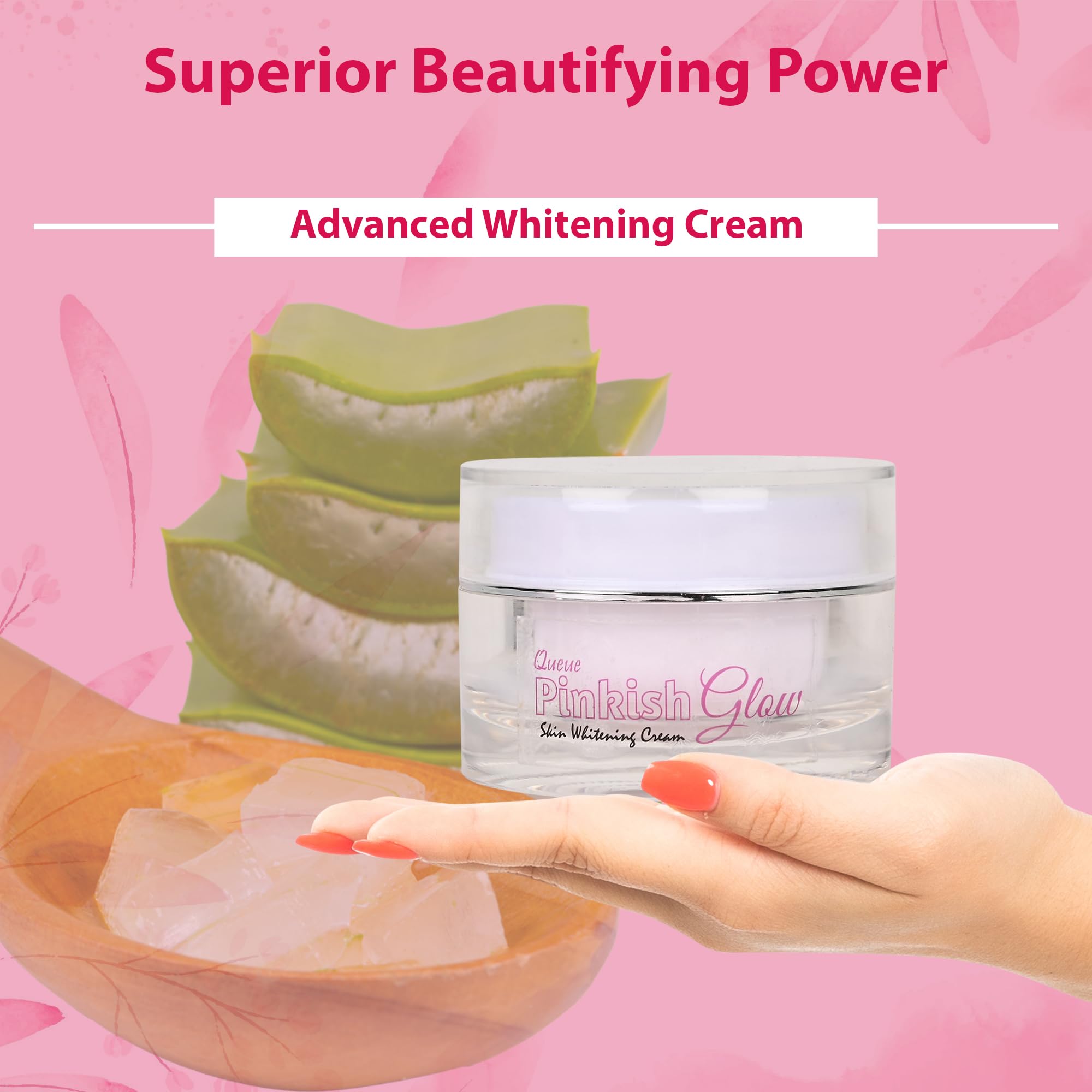 Pinkish Glow Cream - Brightening & Whitening Face Cream with Glutathione for Even Skin Tone | Day & Night Moisturizer for Radiant Complexion