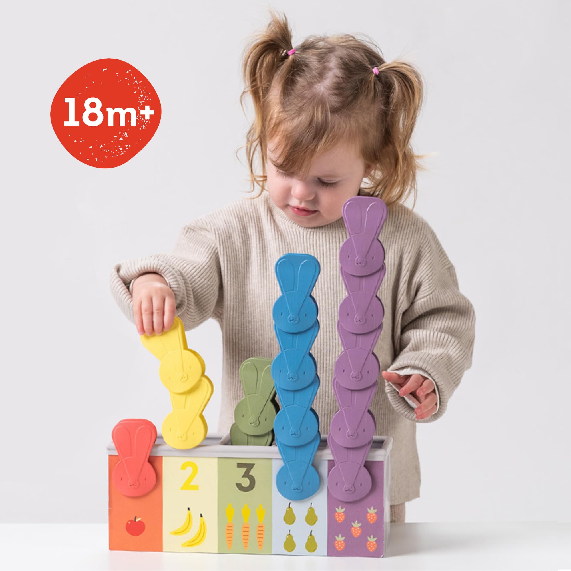 Taf Toys Match & Count Bunny Toy - Educational Counting Game for Toddlers & Preschoolers - Perfect for Early Learning, Playtime, and Birthday Gifts