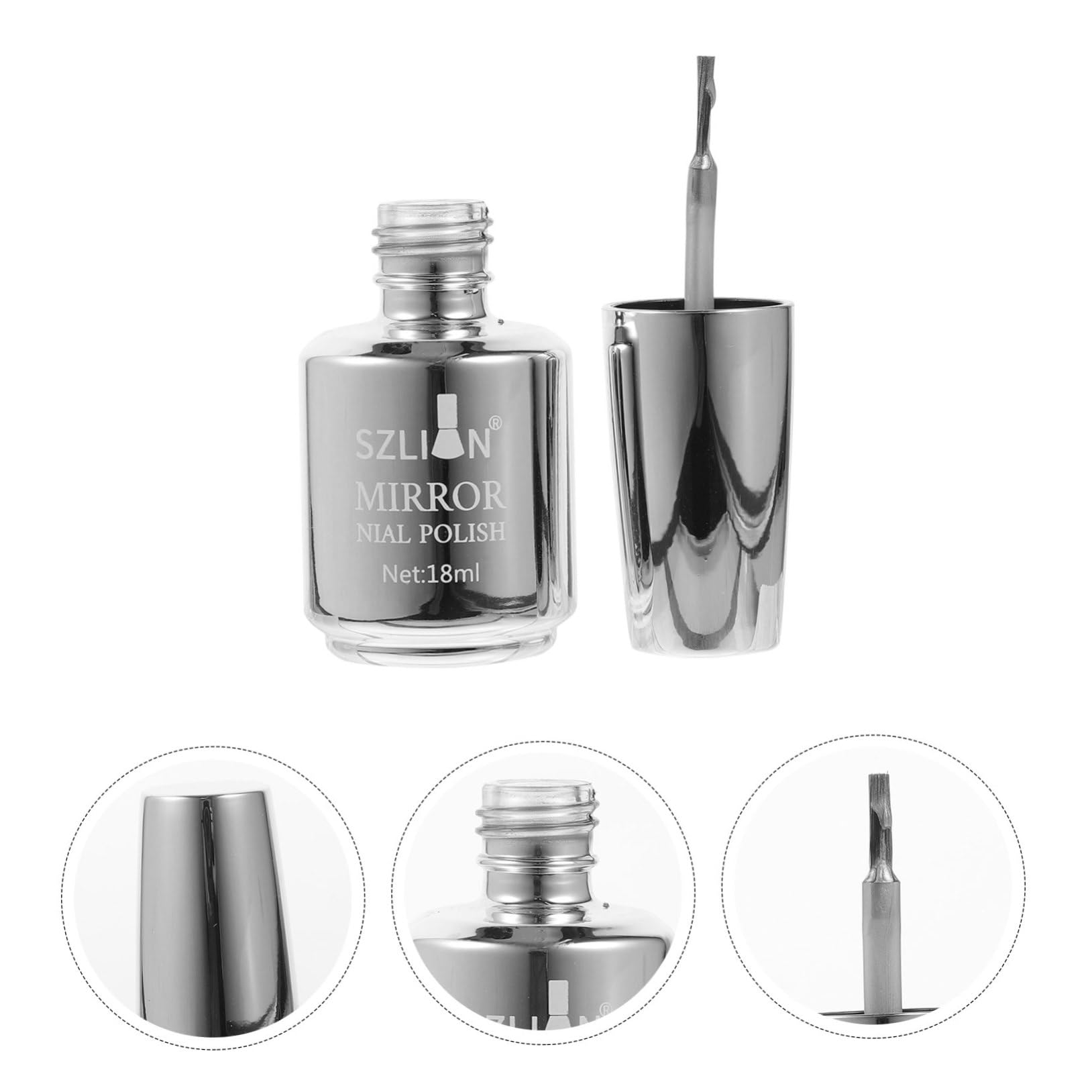 Beaupretty Mirror Nail Polish - Metallic Silver Gel Nail Art Polish for Women | Long-Lasting Shine, Salon-Quality Manicure & Pedicure | Perfect for Parties, Weddings, Special Occasions & Nail Art Designs