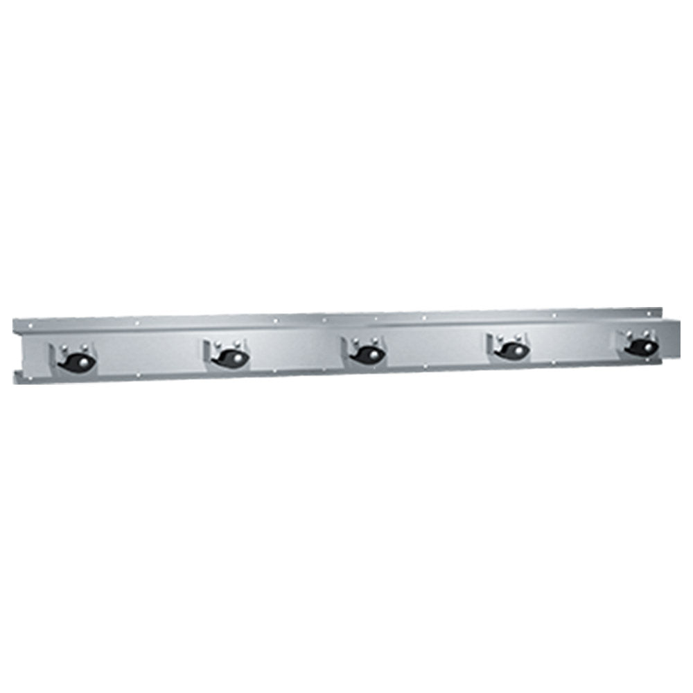 5-Pack Satin Surface Mounted Mop and Broom Holder Rack ASI 8215 - Perfect for Garage, Laundry Room, and Kitchen Organization