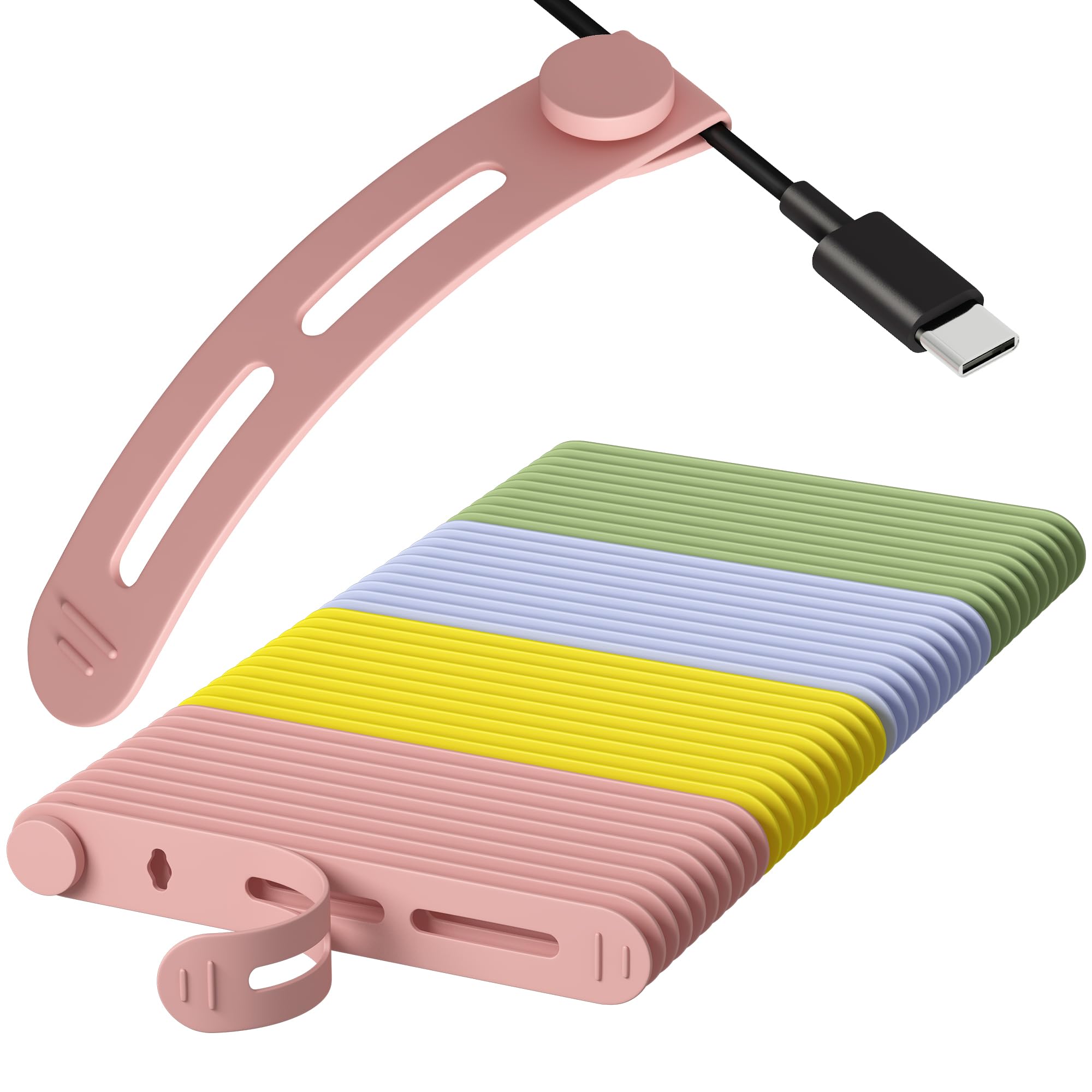 Adjustable Silicone Cable Ties 40pcs - Reusable Cord Organizer for Charging Cords, Earphones & Computer Wires - Perfect for Office Desk & Travel Accessories