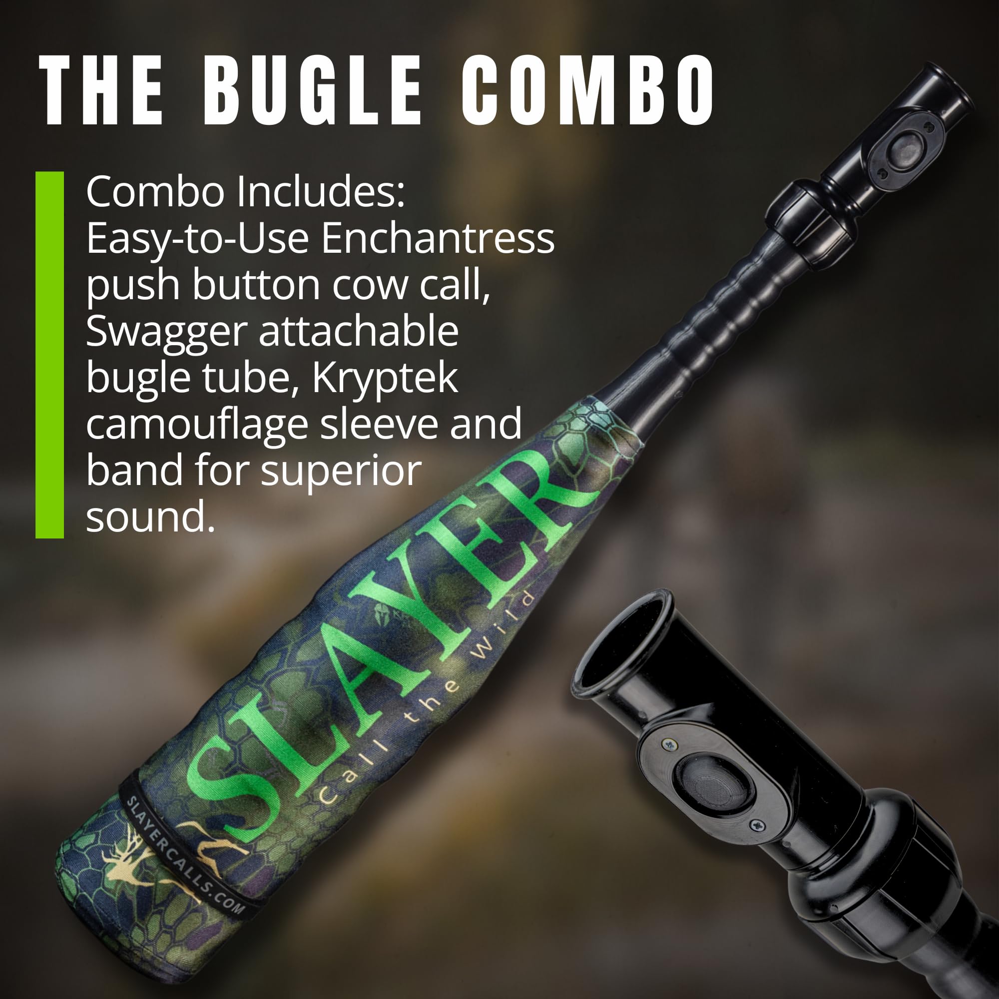 Enchantress Elk Slayer - Push Button Elk Call for Realistic Cow Elk Sounds | Hunting Call & Bugle with Extra Reed | Perfect for Elk Hunting, Wildlife Attraction & Outdoor Adventures