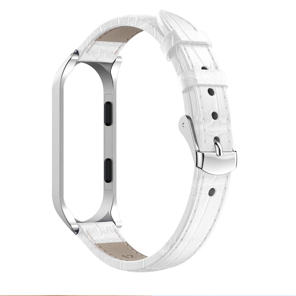 Premium Genuine Leather Replacement Band for Xiaomi Mi Band 3 - Adjustable Watch Strap Wristband Bracelet Accessory | Perfect for Fitness Tracking, Workouts & Everyday Wear