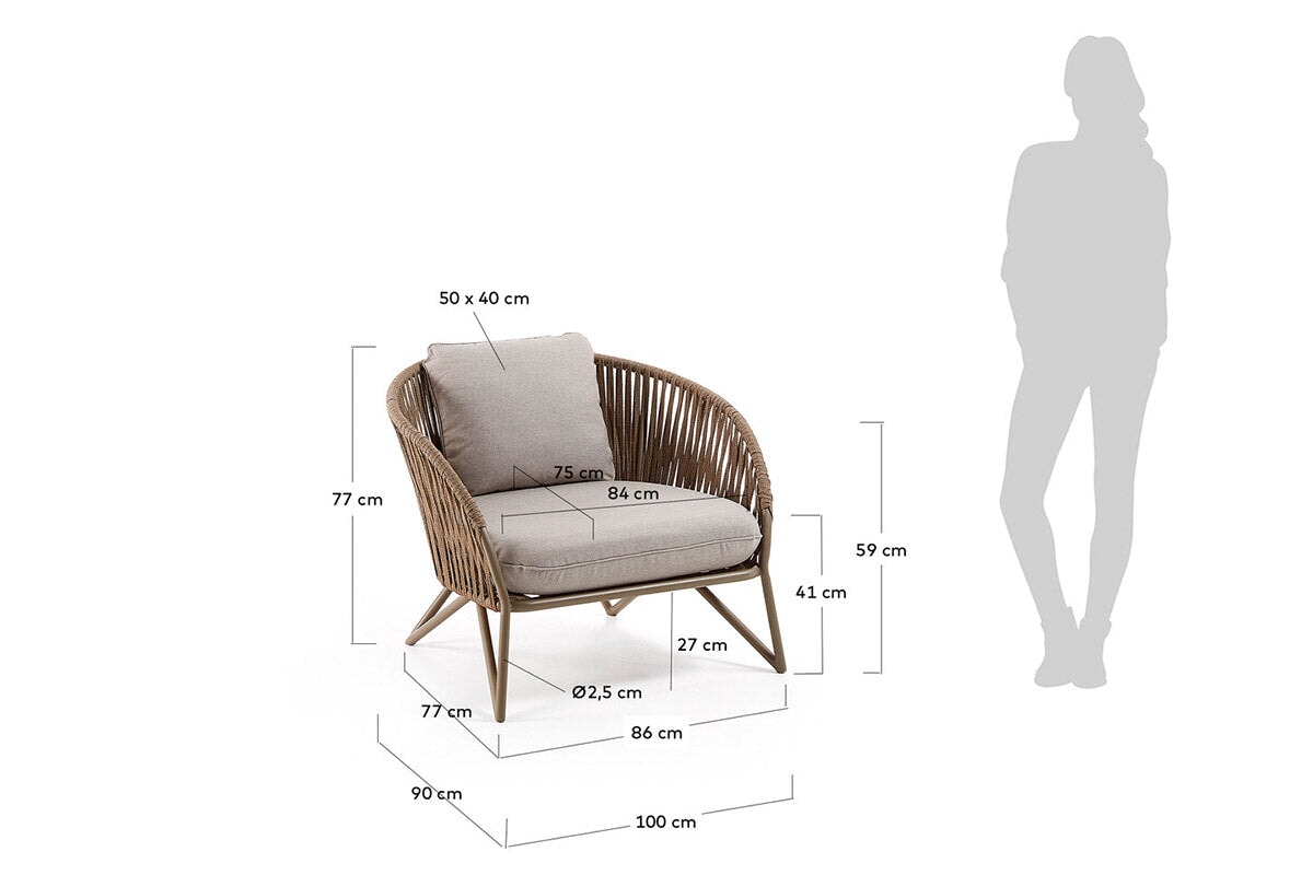 Como Branzie Armchair - Modern Accent Chair for Living Room, Bedroom & Office - Stylish Upholstered Lounge Chair with Wooden Legs - Perfect for Reading, Relaxing & Decorating Your Home