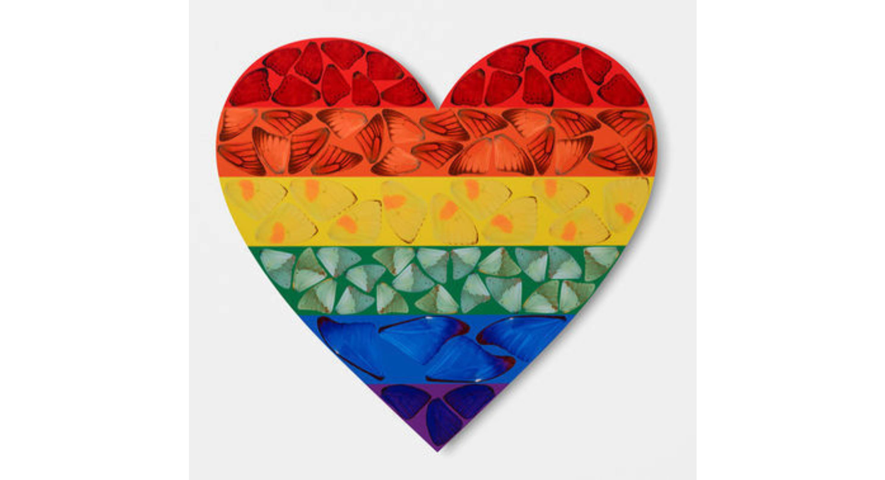 Damien Hirst Butterfly Heart Artwork - Large Size Wall Decor for Living Room, Bedroom & Office | Unique Contemporary Art Gift for Home & Office Decor