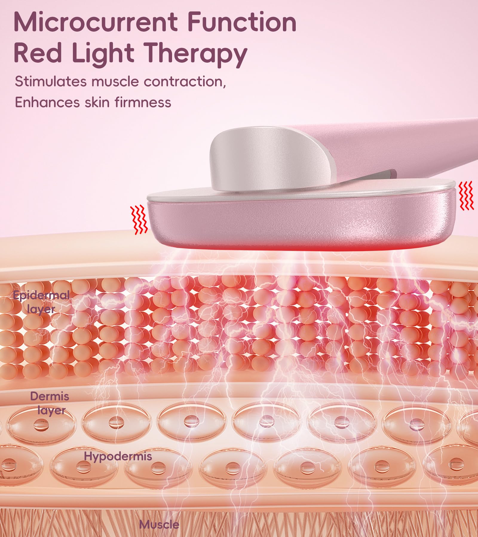 Red Light Therapy Wand for Face & Neck - Anti-Aging Skin Care Device with Facial Massager for Wrinkles, Dark Circles & Skin Rejuvenation | At-Home Beauty Treatment for Glowing Skin