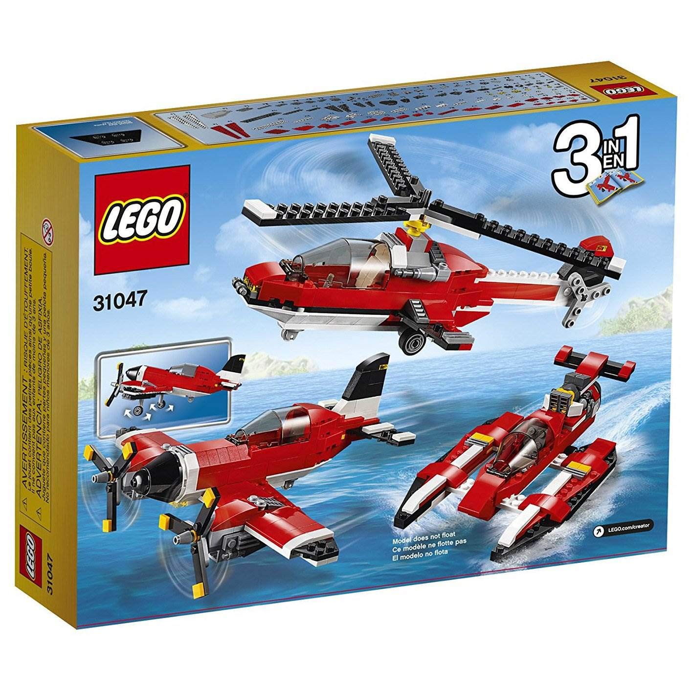 LEGO Creator Propeller Plane 31047 Building Kit - 3-in-1 Model Airplane Toy for Kids & Adults - Creative Construction Vehicle Set for Play & Display - Perfect for Birthday Gifts & Aviation Enthusiasts