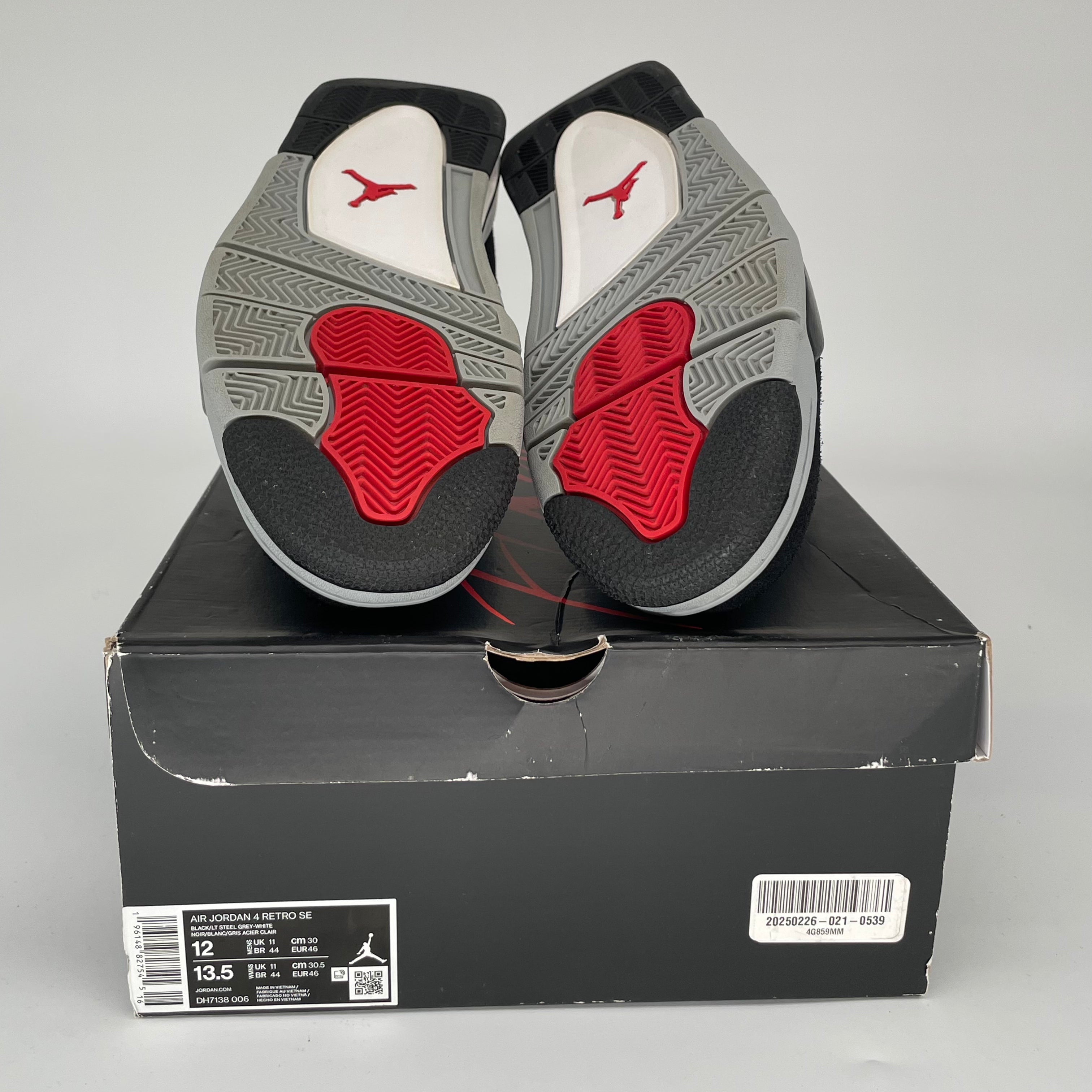 AIR JORDAN 4 Retro Black Canvas Men's Basketball Shoes Size 12 (DH7138-006) - Perfect for Streetwear, Sneaker Collection & Casual Wear