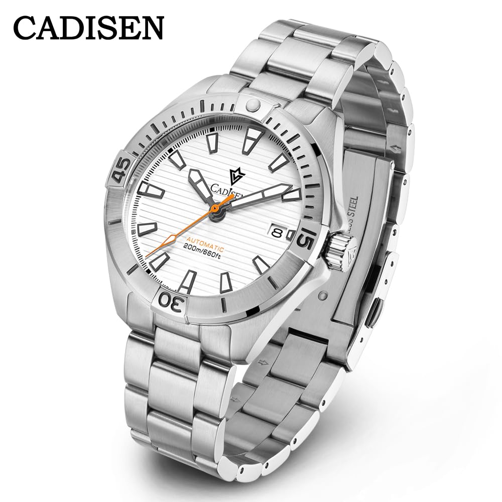 CADISEN Men's Automatic GMT Watch with NH35 Movement - Stainless Steel Band, Mechanical Wristwatch for Men - Perfect for Business, Travel & Everyday Wear
