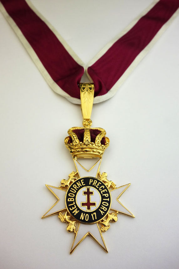 Past Preceptor Collarette and Jewel - Elegant Masonic Regalia for Ceremonial Occasions
