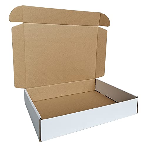 150 Pack 11.125x8.625x2 Inches Small Corrugated Cardboard Shipping Boxes - White Business Mailers for Ecommerce, Retail & Packaging (CM1182-150) | Perfect for Shipping Books, Jewelry & Small Items